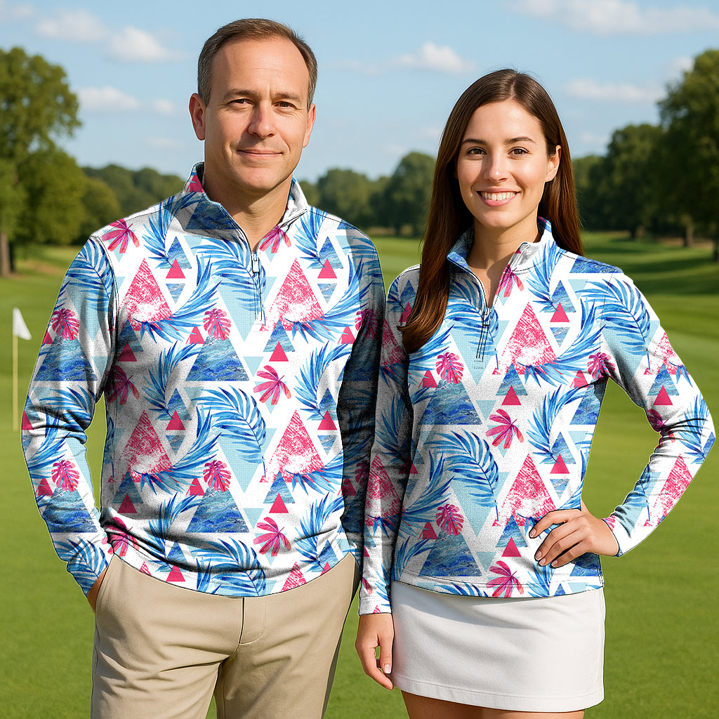 Vibe Maikaii Couple Golf Active 3/4 Zipper Top Long Sleeves