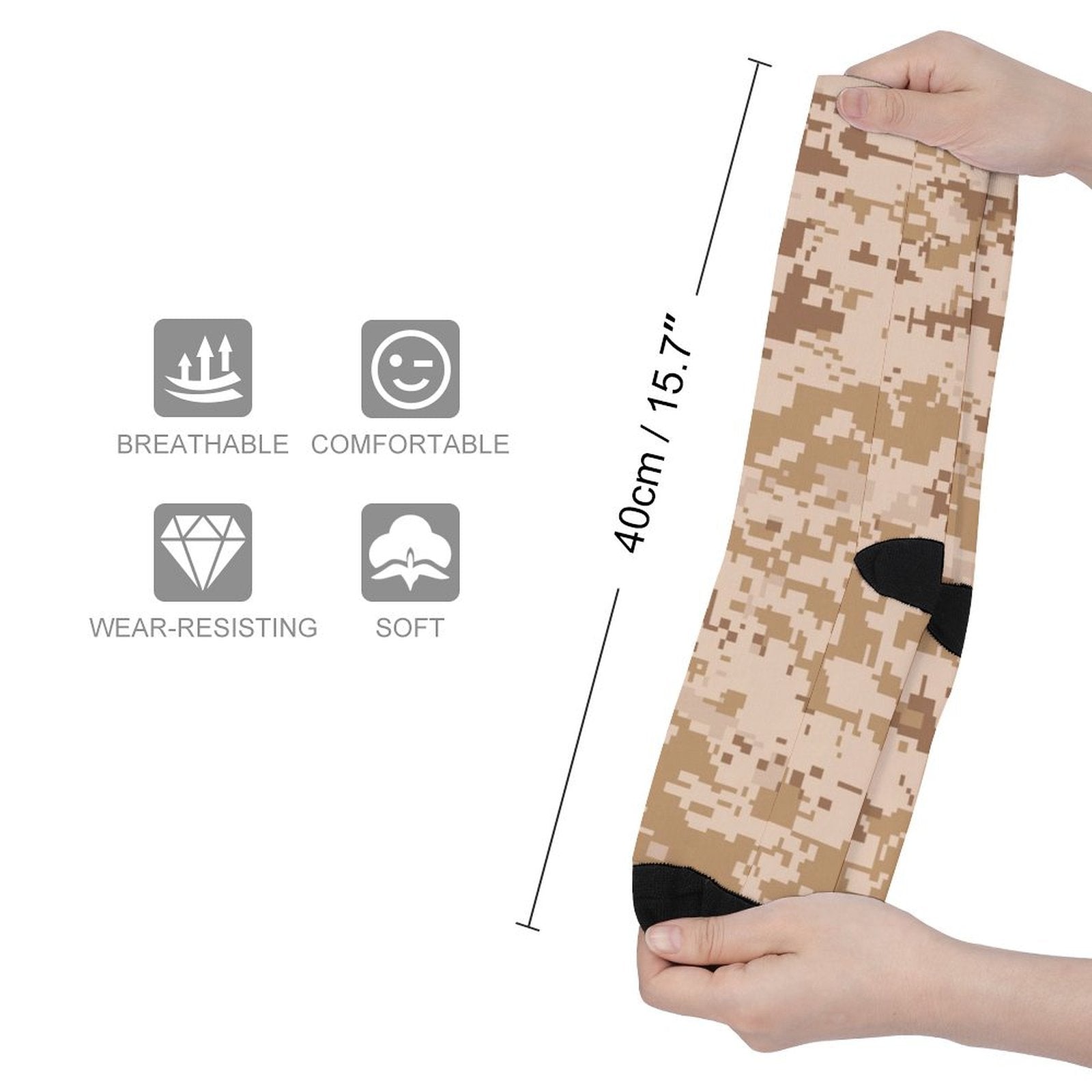Desert Camo Prined socks Gifts for Men Women