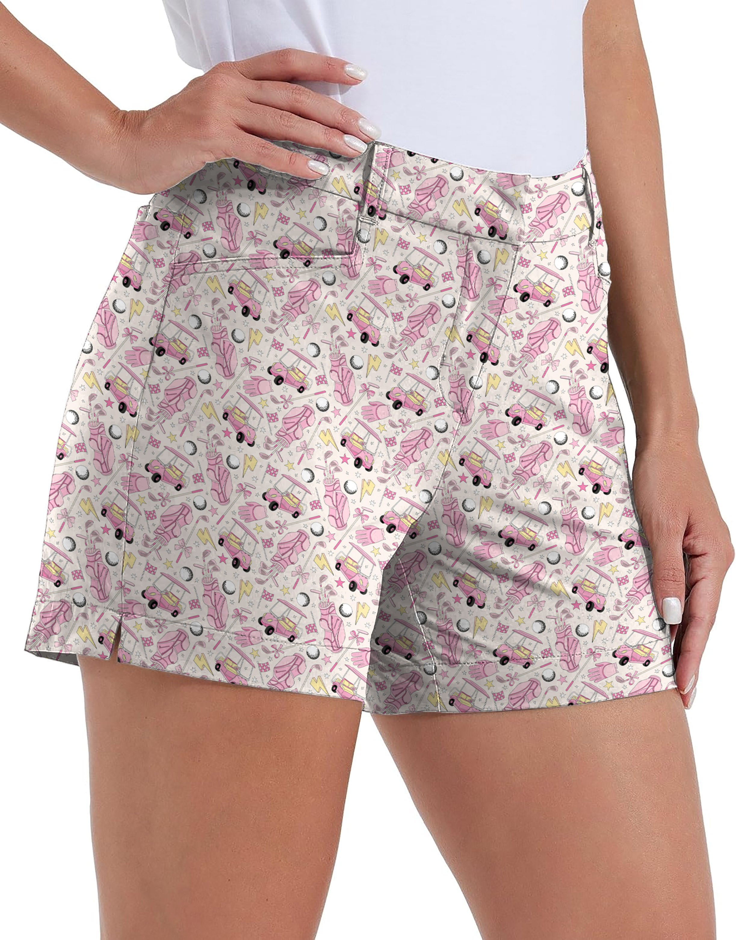 Pink Golf Cartoon Polo Own Logo 4.5/7/10 Golf Shorts Quick-Drying Woman Outdoor Casual Shorts With Pockets Waterproof