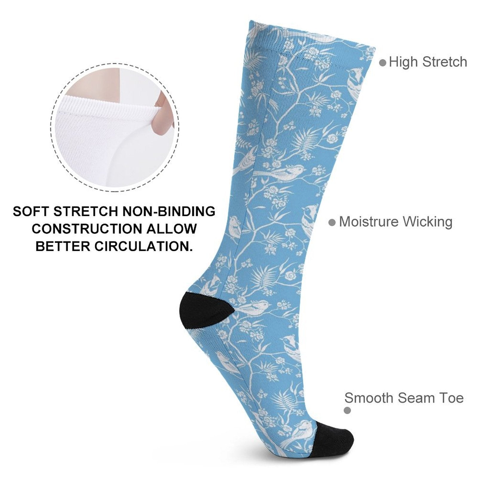 Blooming Branches Trees and Birds Prined socks Gifts for Men Women
