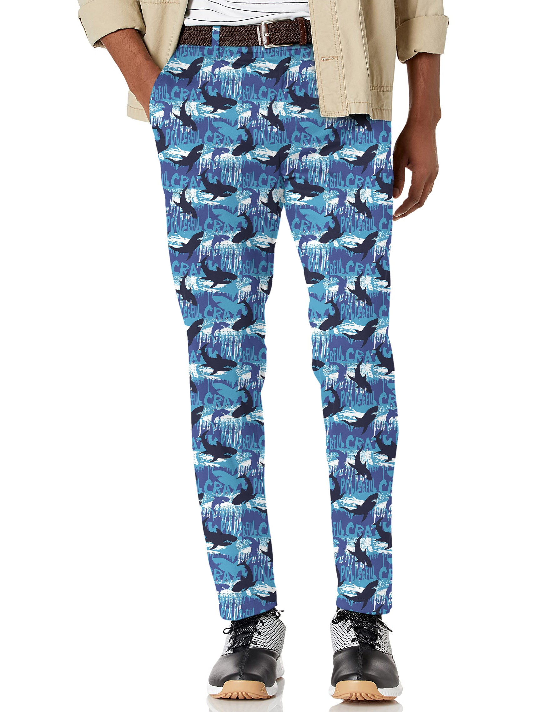 Men's blue shark Stretch Golf pants trousers