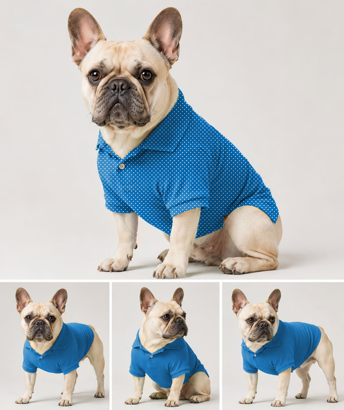 Dog's Sky blue with white polka dots Golf Polo