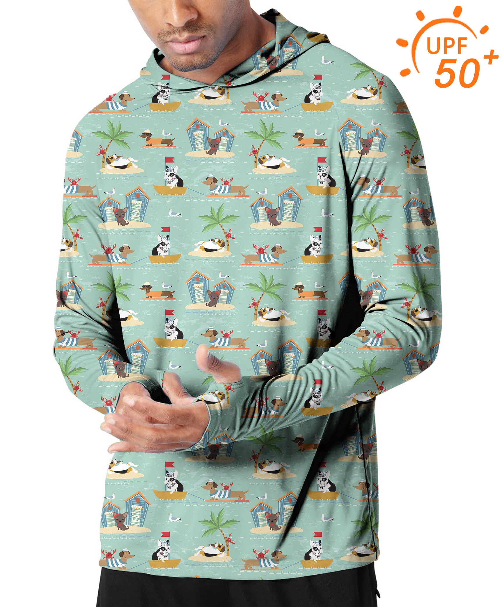 Men's Outdoor Dog Vacation Golf Sun Protection Slim Fit hoodies