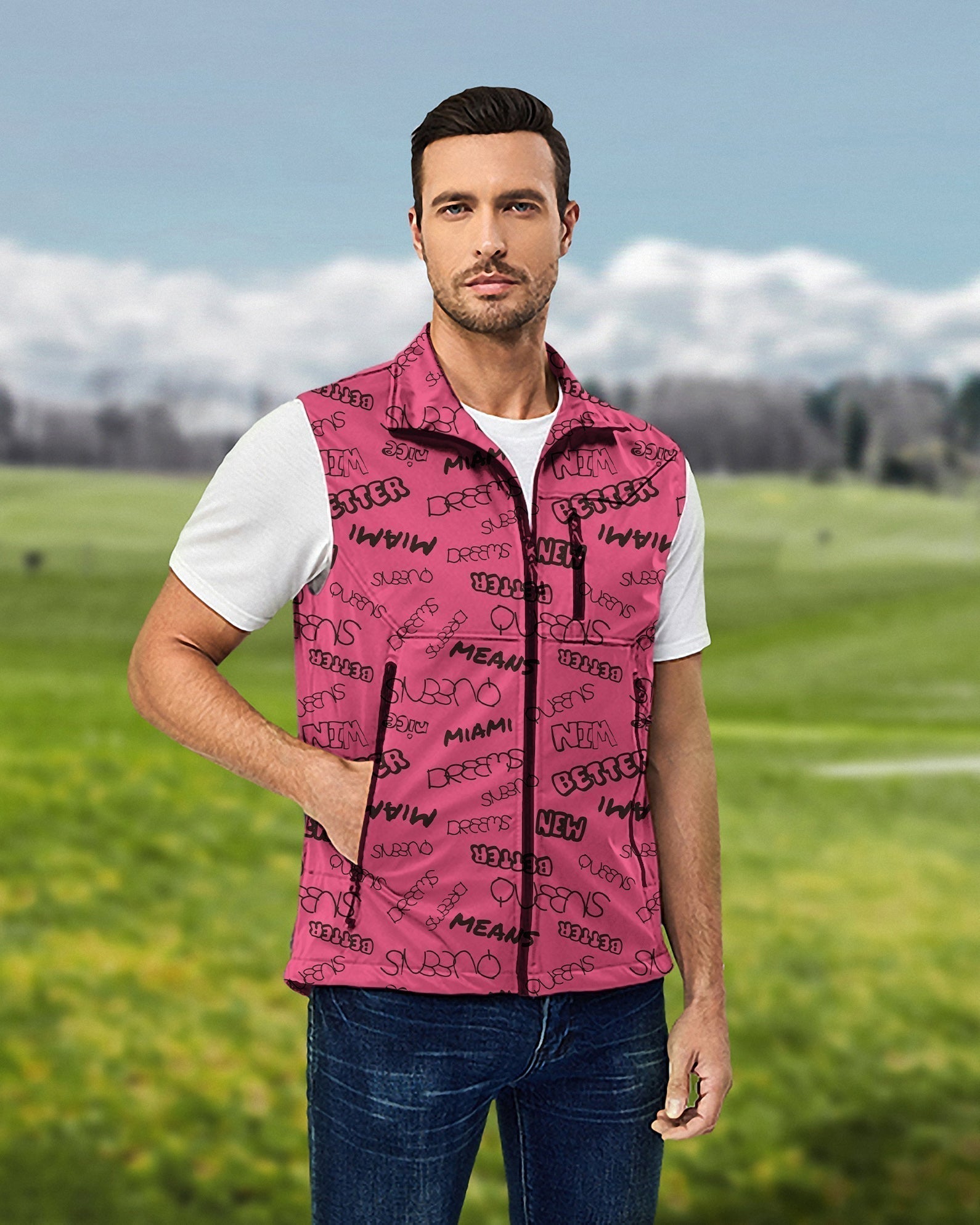 Men's New Better Miami lightweight softshell vest sleeveless jacket for golf, windproof and waterproof design
