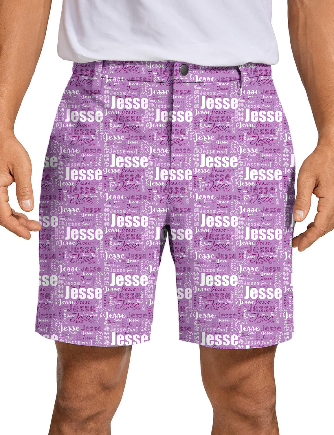 Men Custom name amethyst Golf Shorts