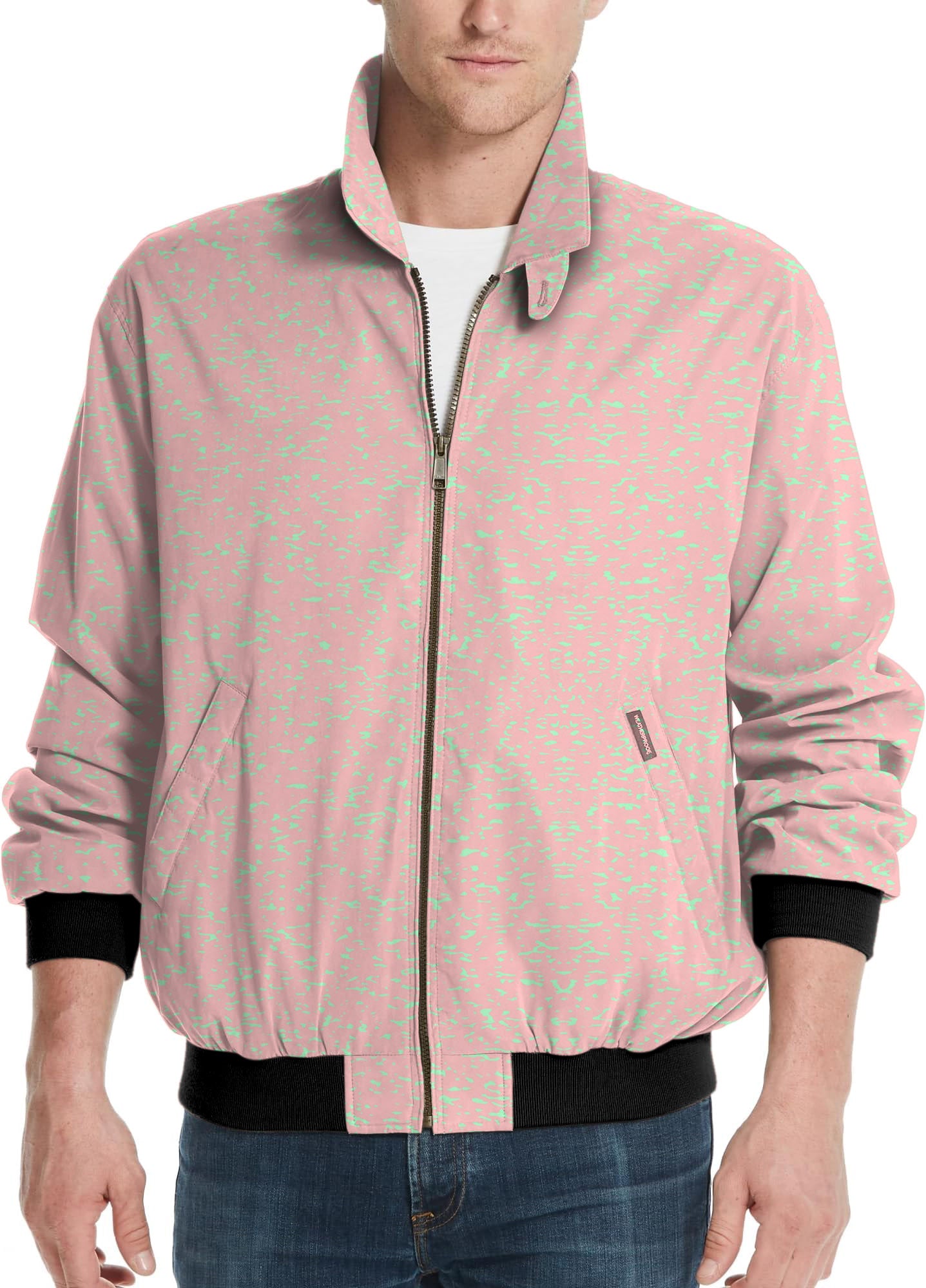 Pastel Pink Fusion-Men's Golf Windbreaker Light Jacket