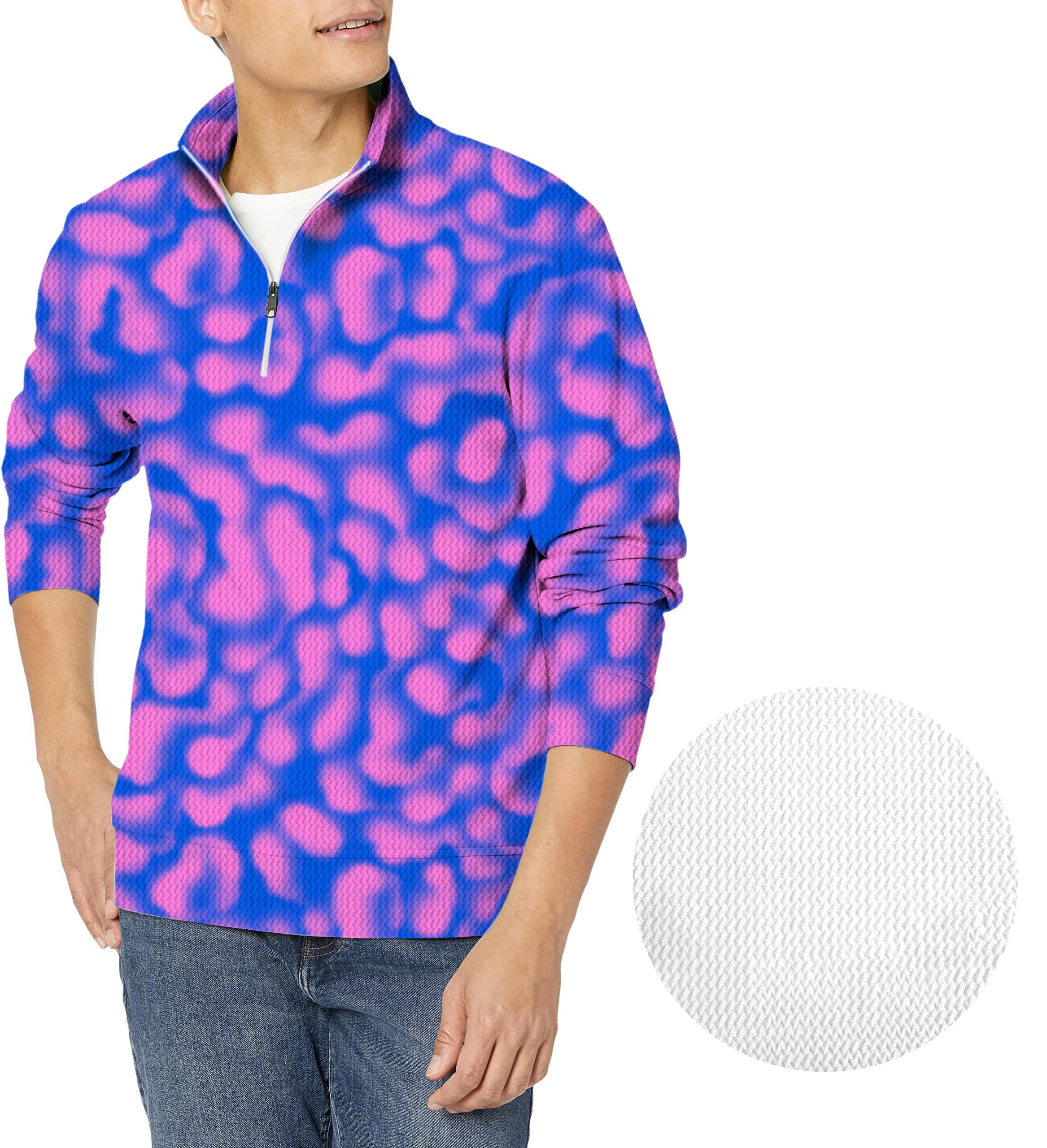 Space Aura-Men's Golf Waffle Zipper Pullover