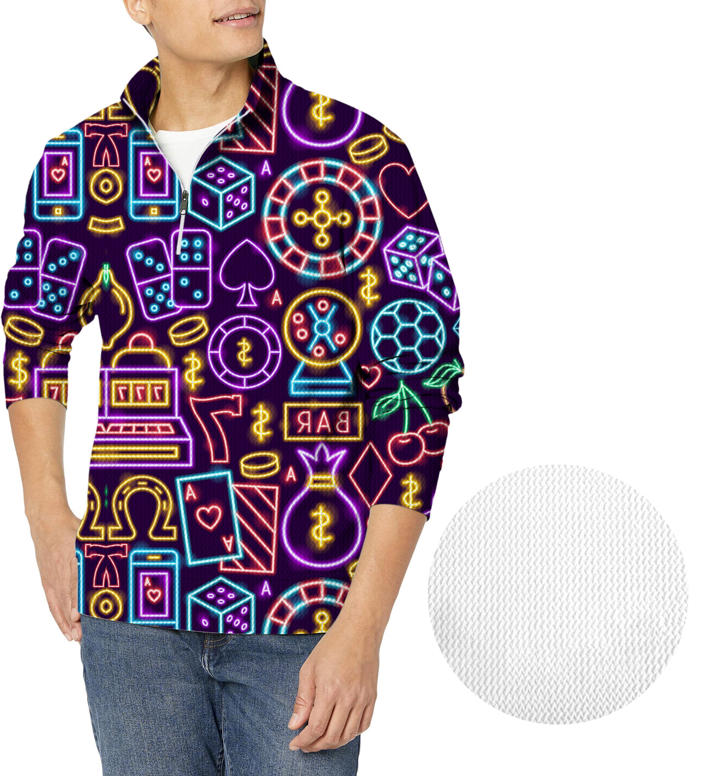 Money Shot BANKROLL-Men's Golf Waffle Zipper Pullover