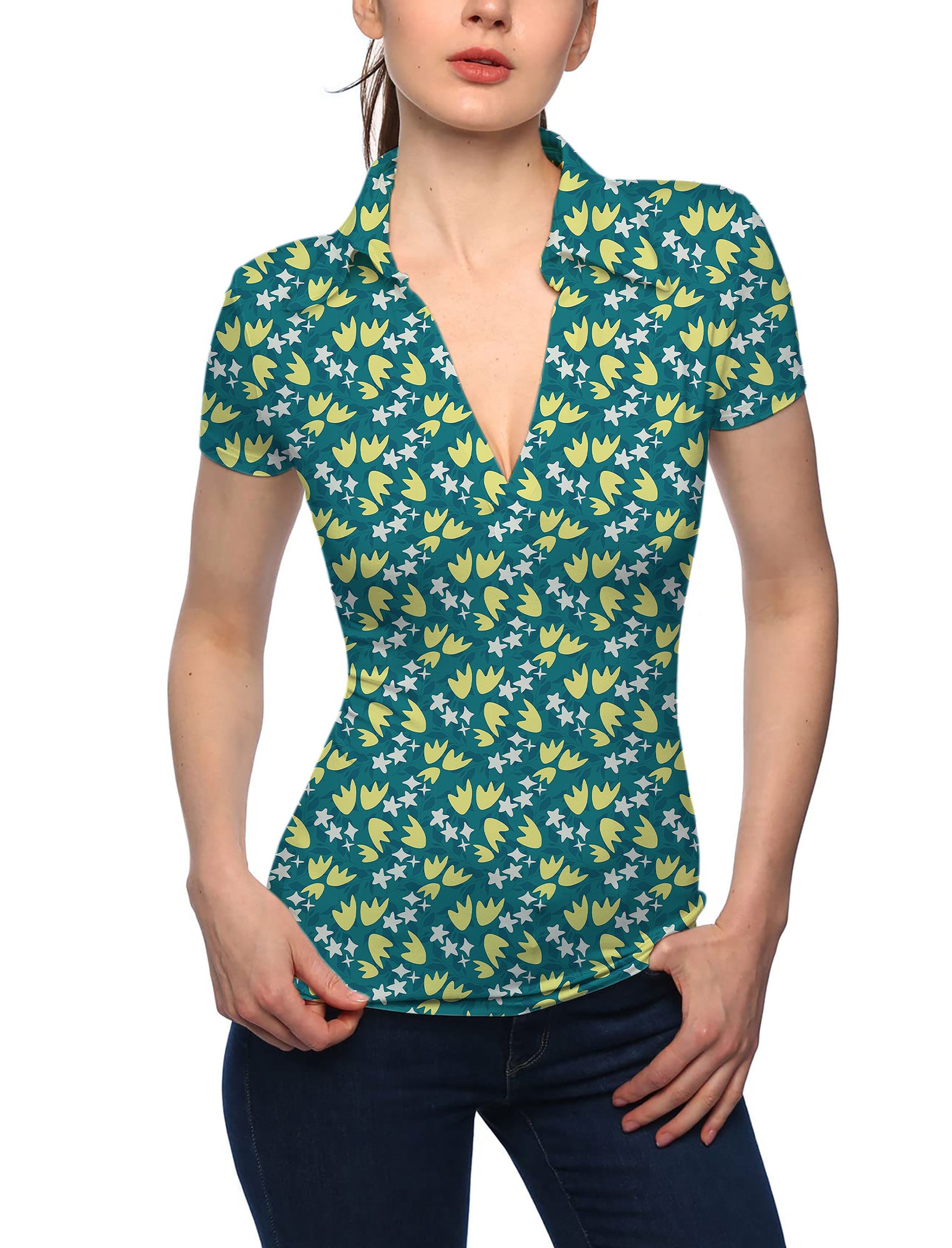 Women's Pro Player V Neck Golf Polo