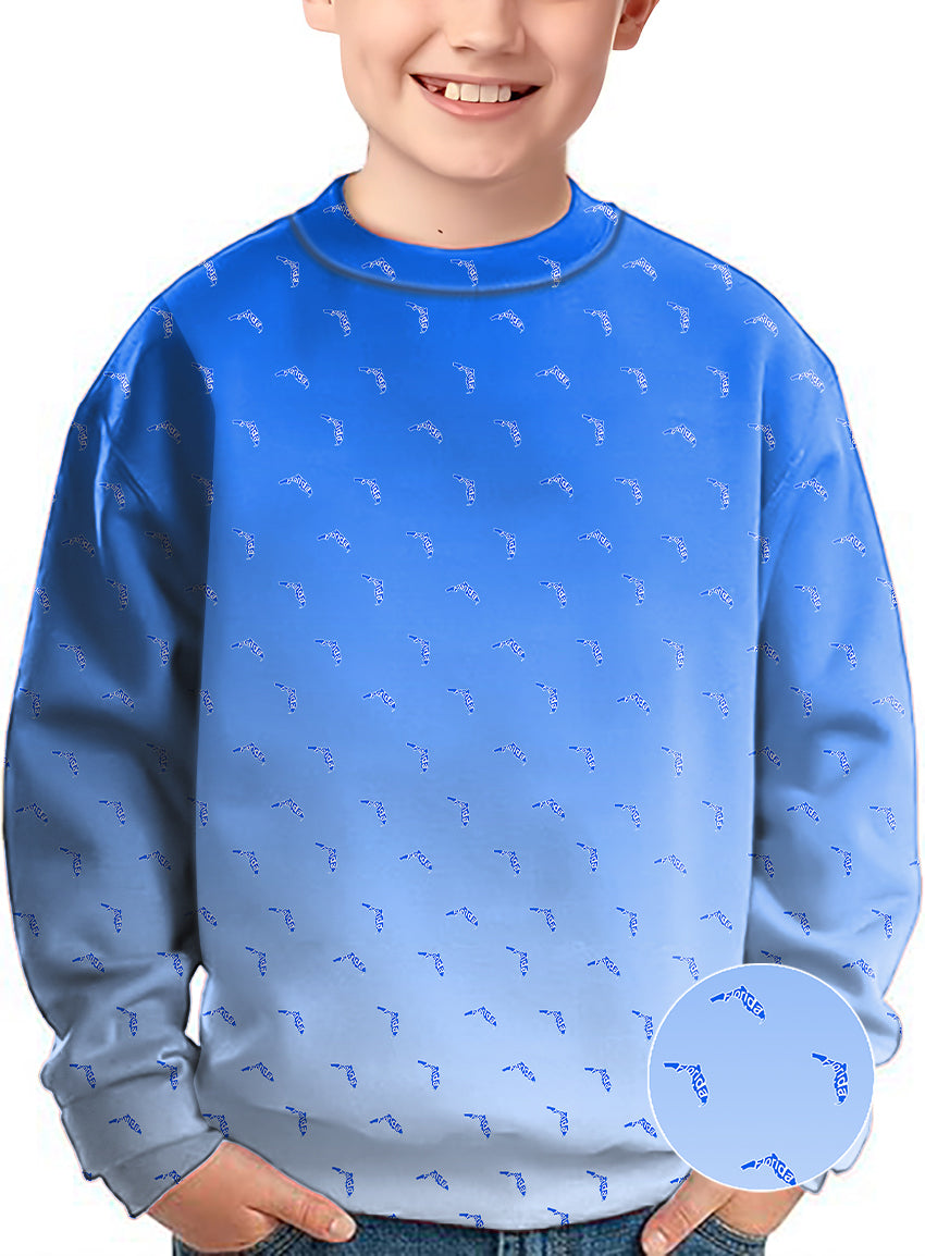 Blue Florida Crewneck Pullover Kids Ugly Sweater
