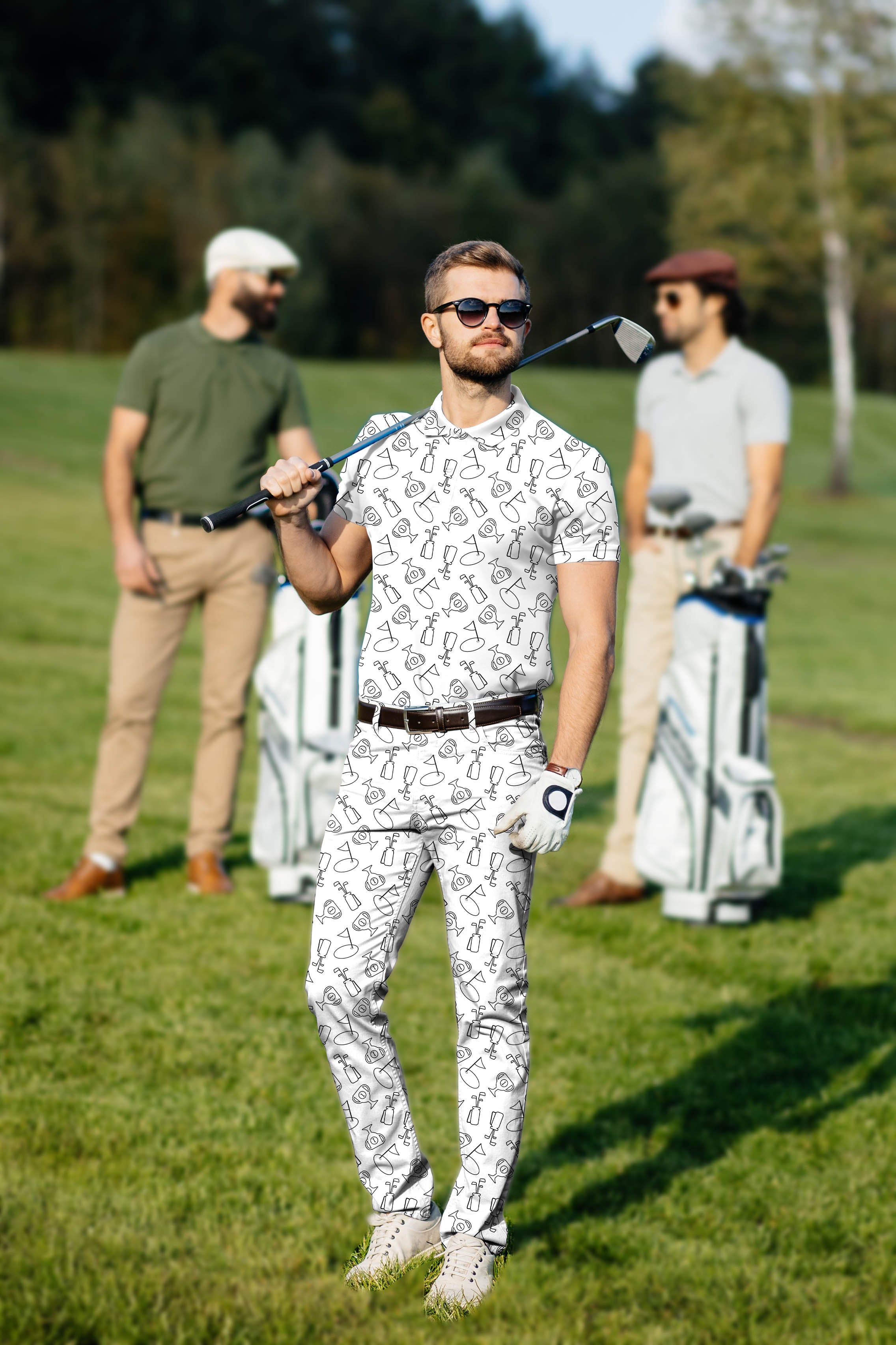 Men's Golf Set Polo+Pants Golf Championship Trophy limited edition