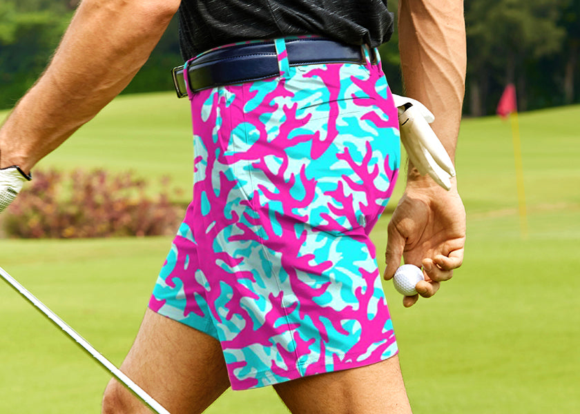 Men Coral Reef Golf Shorts