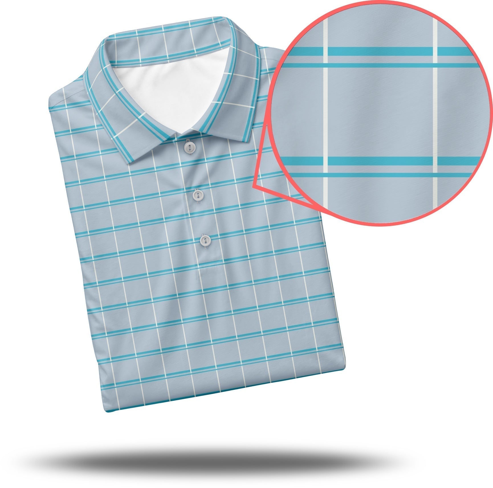 Men's Sky blue checkered Golf Polo