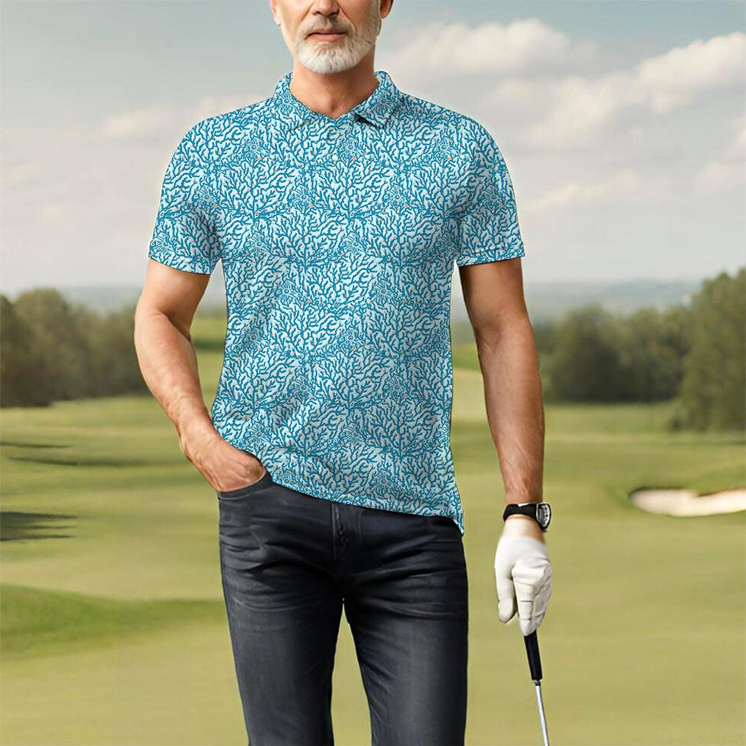 Electric Corals Men's golf polo