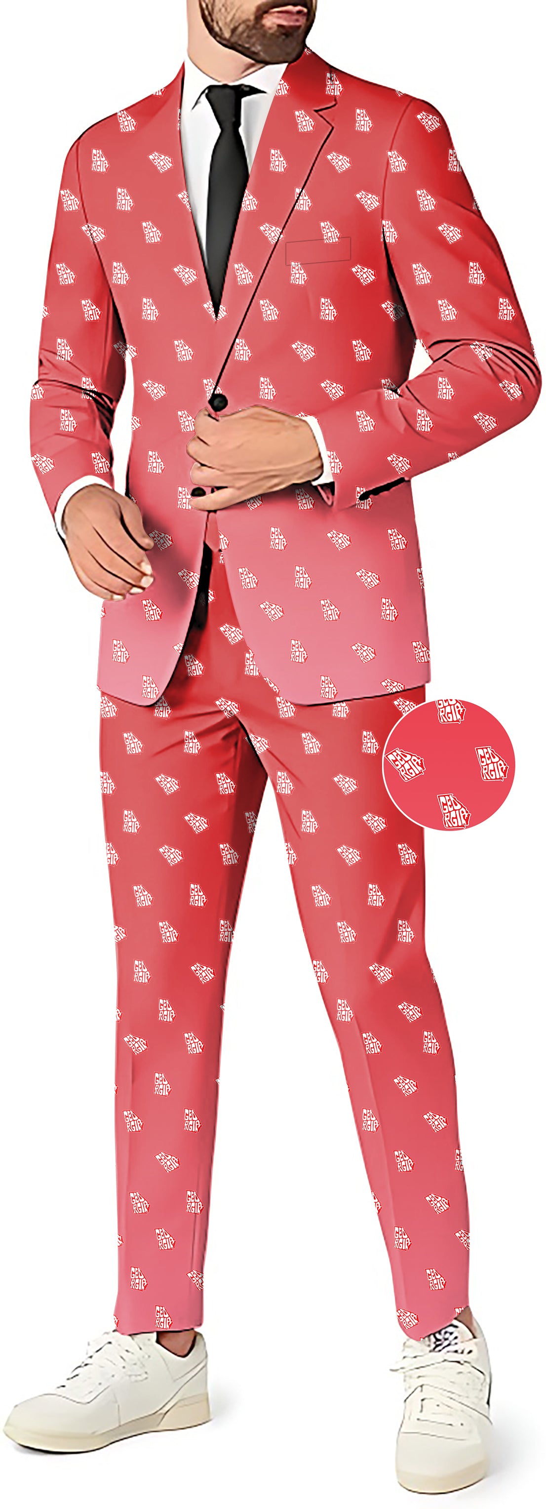 Red Georgia Men's Party Costumes-Theme Party 2 or 3pcs Suit set-Blazer Pants & Vest