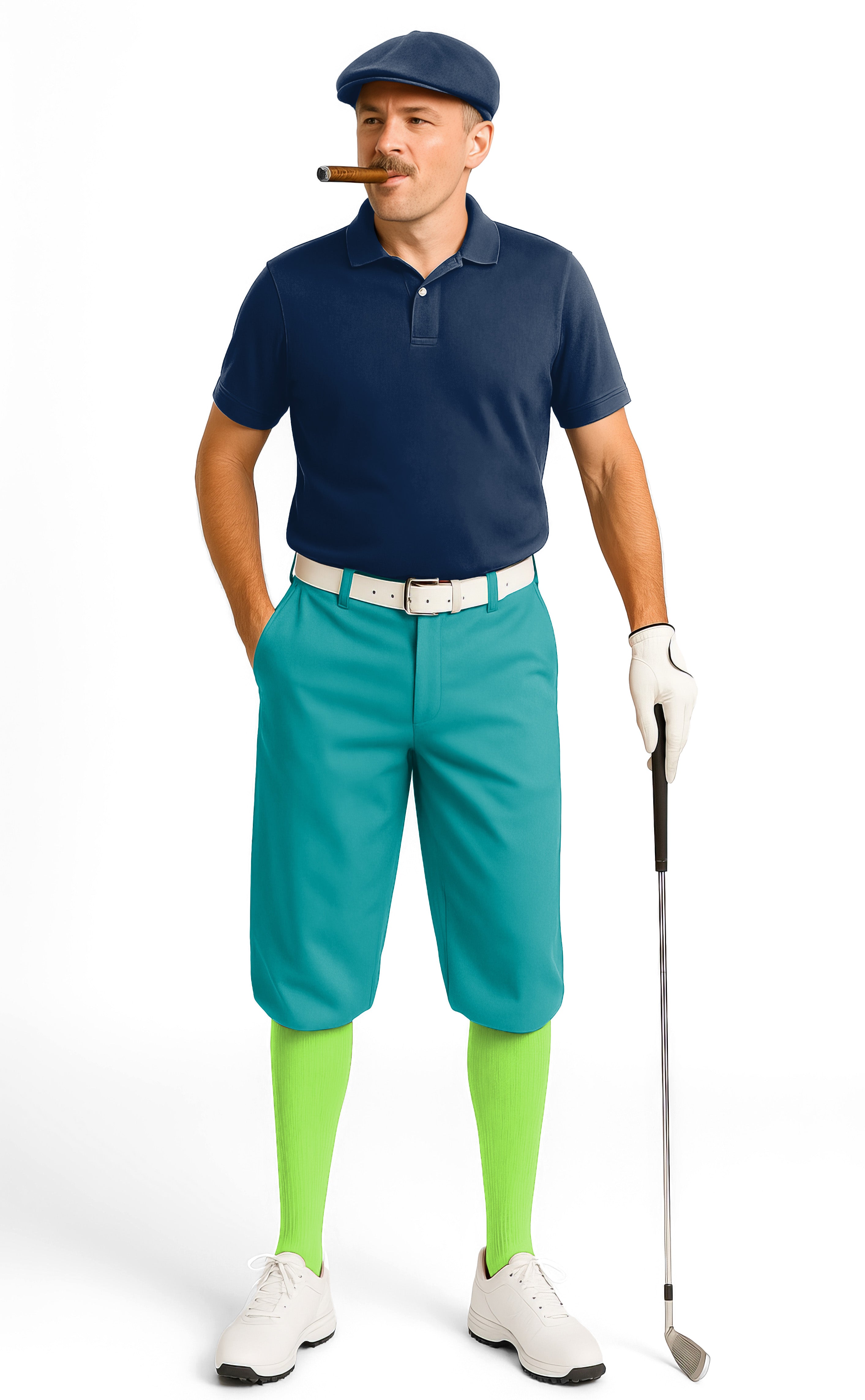 pure teal-Men's Golf Knickers Pants