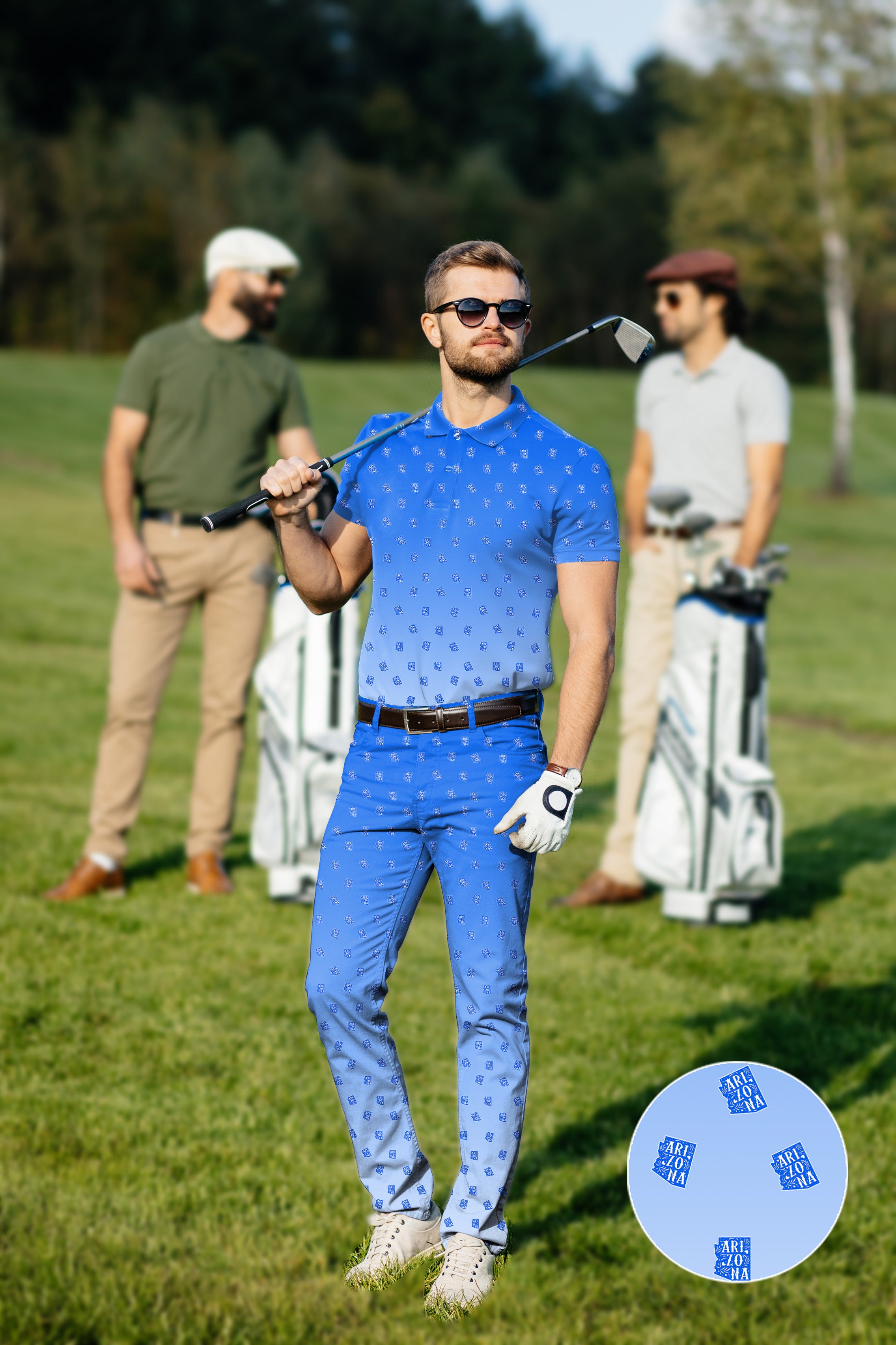 Men's Golf Set Polo+Pants Blue Arizona