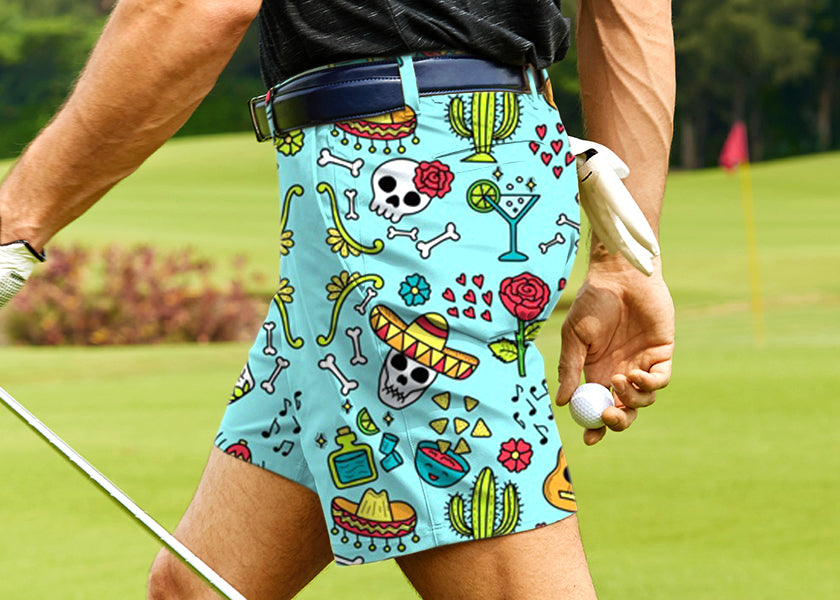 Men Fiesta Time Golf Shorts
