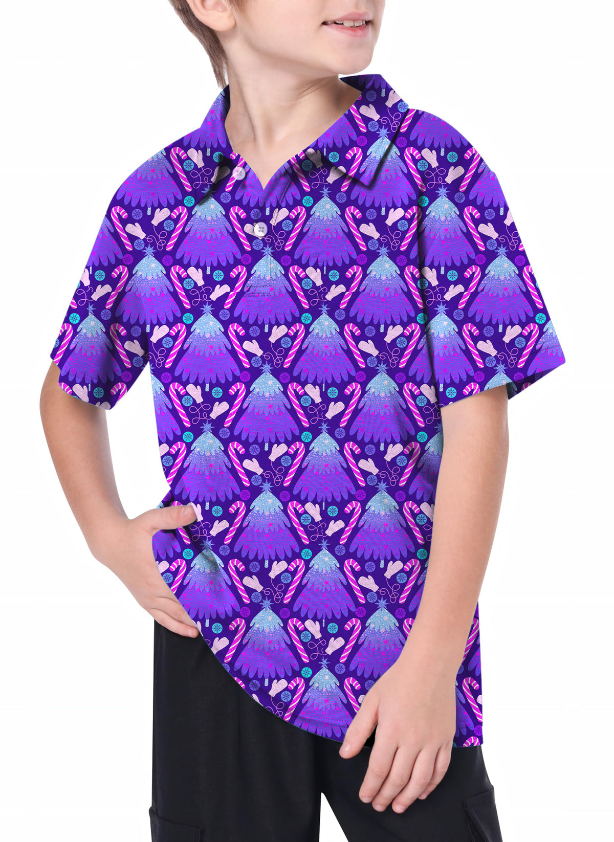Youth Magical Christmas Tree Golf Polo