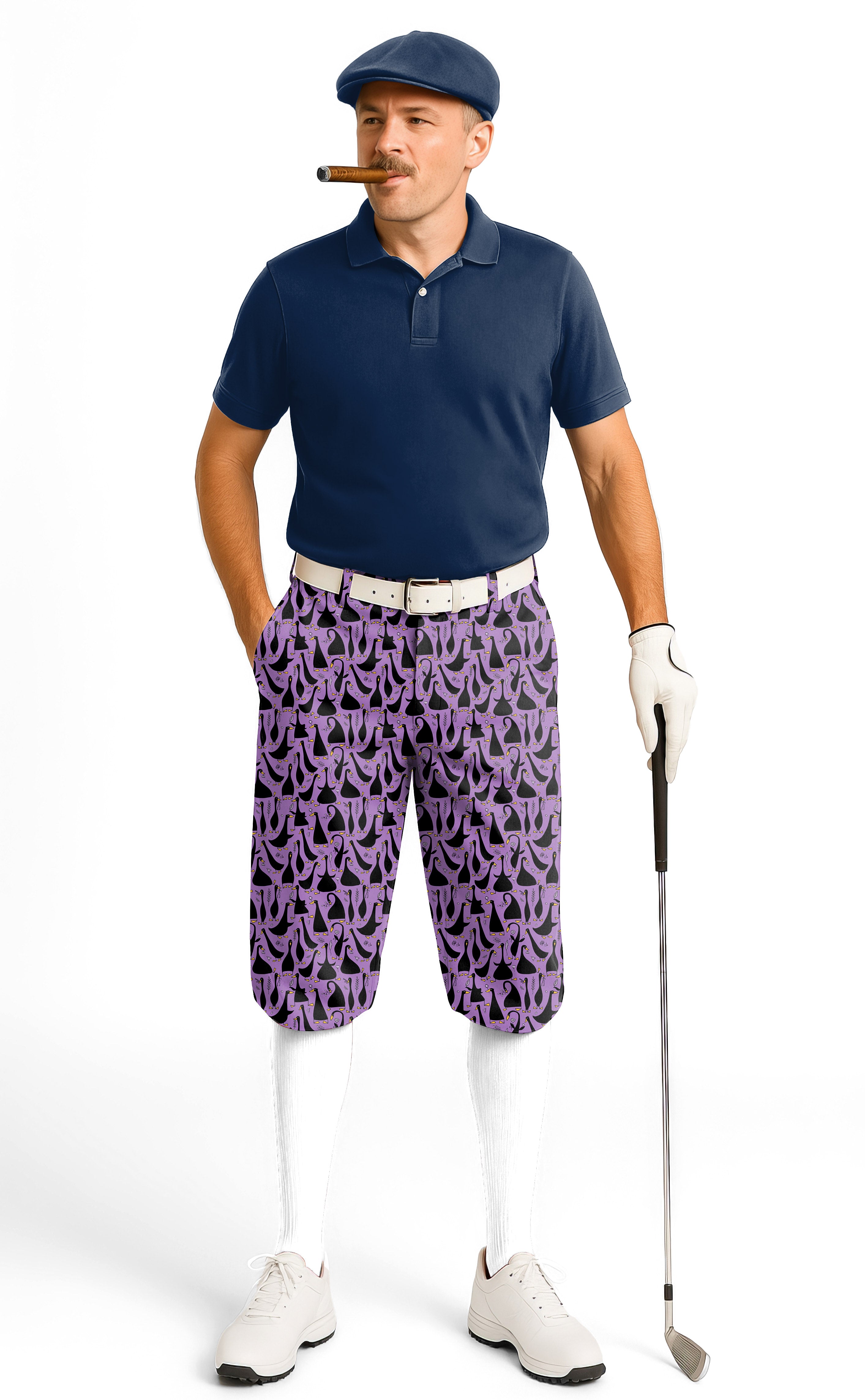Black Goose Purple Men's Golf Knickers Pants
