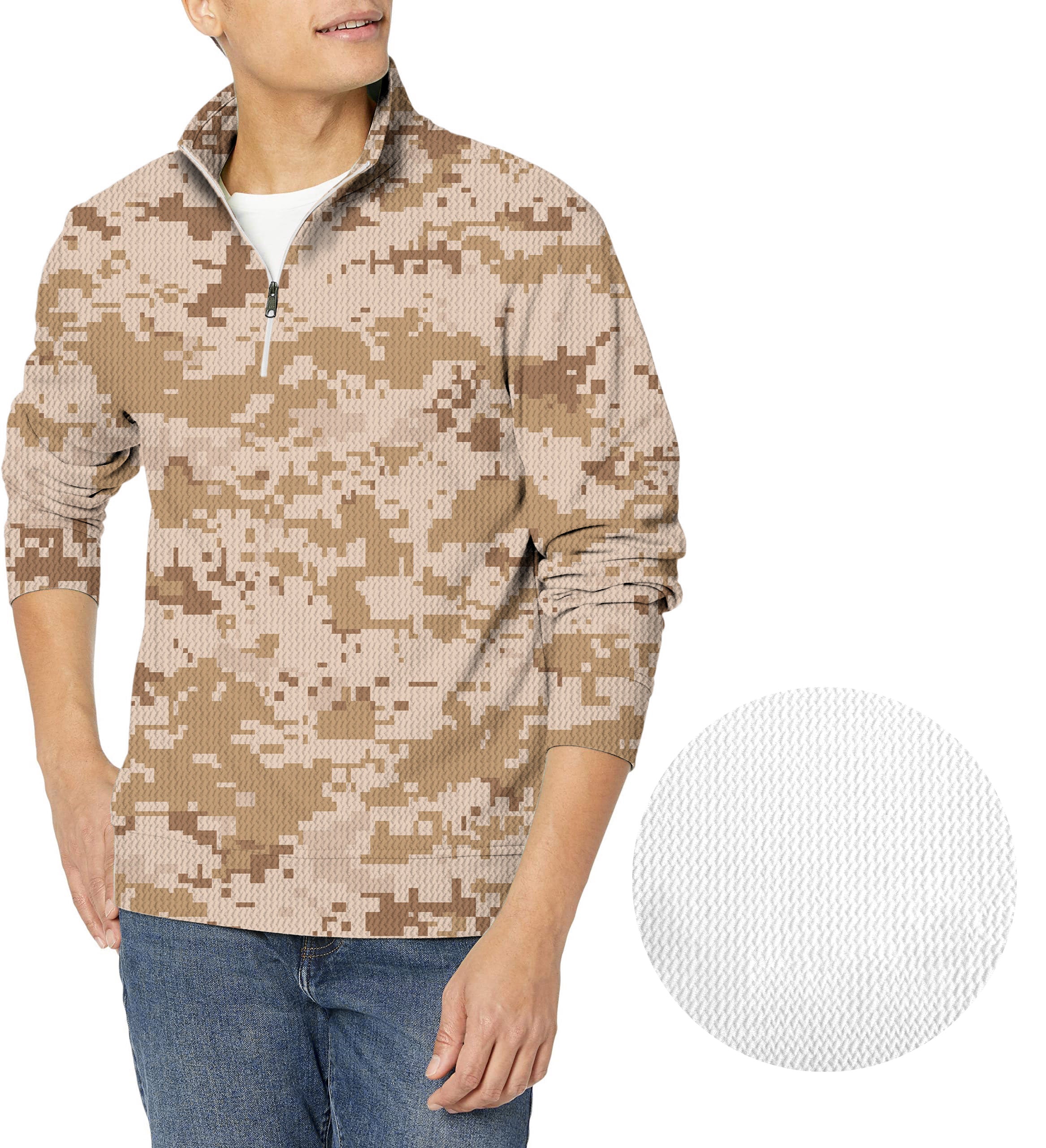 Desert Camo-Men's Golf Waffle Zipper Pullover