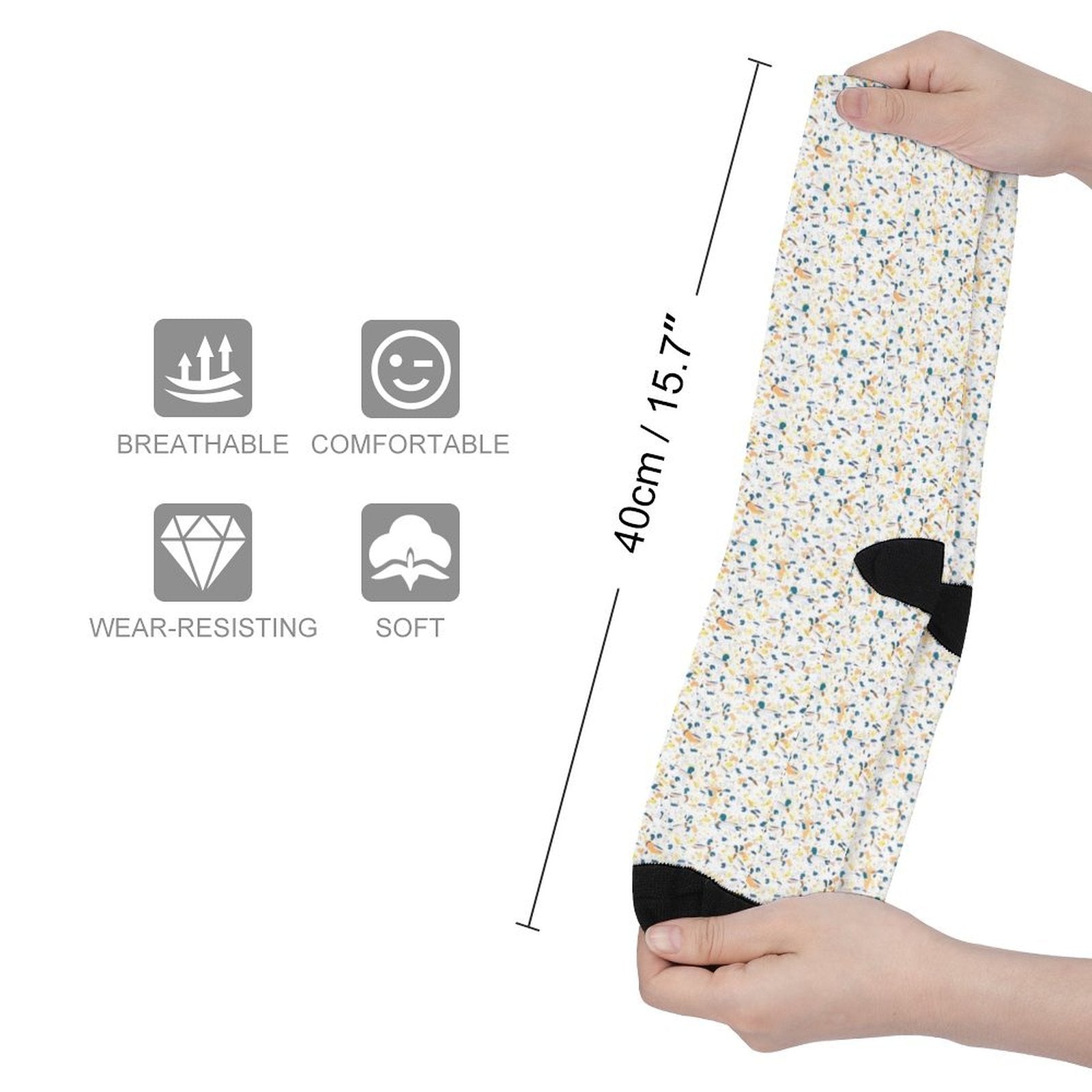 Yellow terrazzo Prined socks Gifts for Men Women
