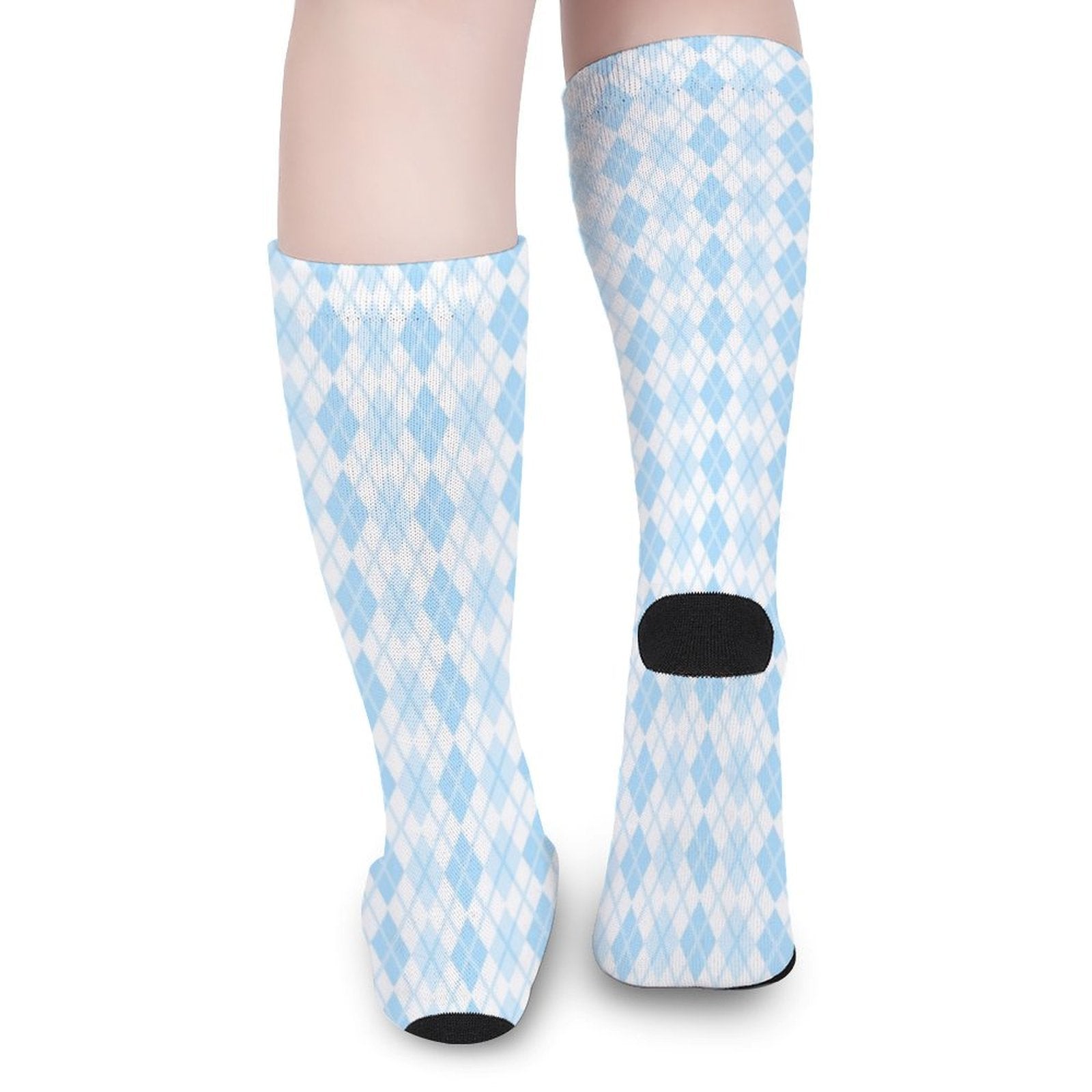 Argyle bule grid Prined socks Gifts for Men Women