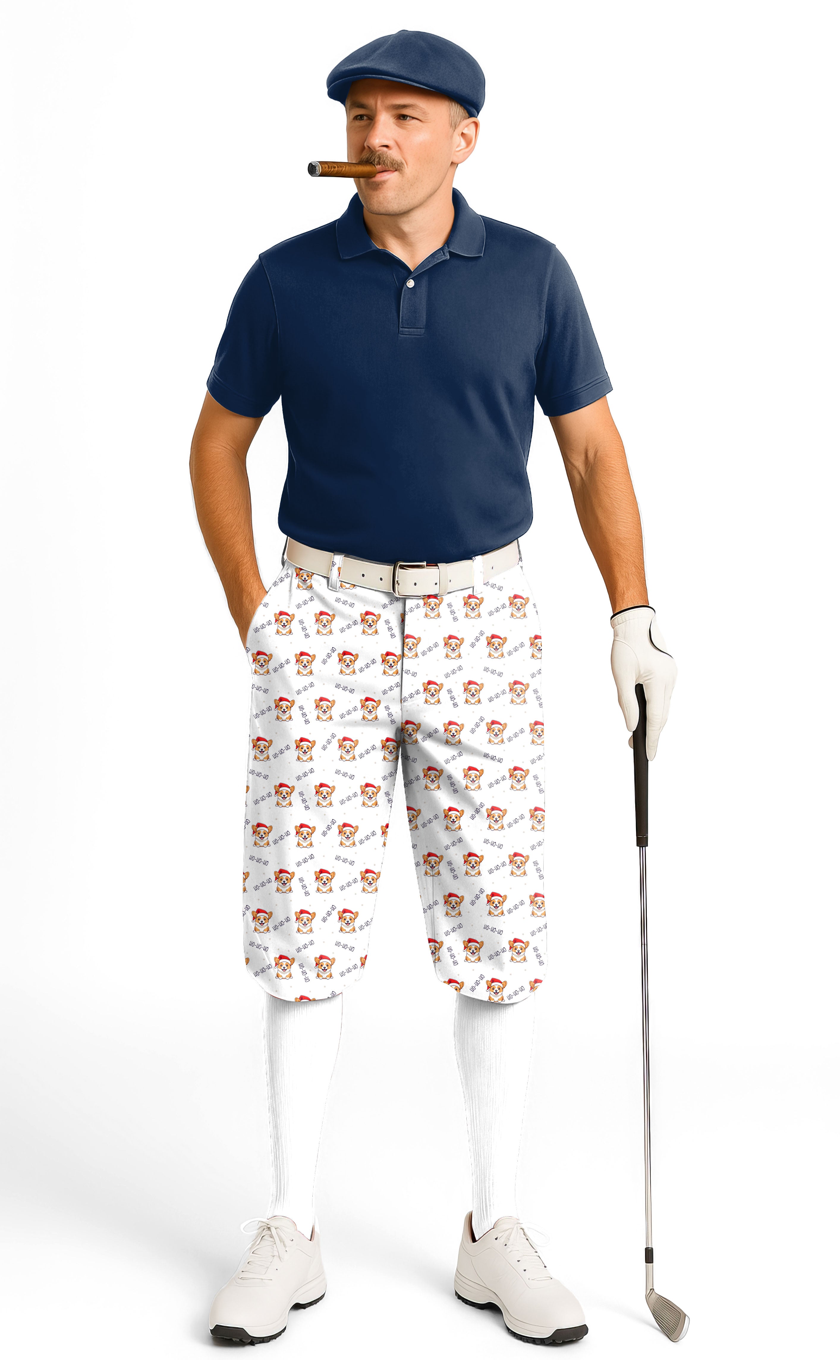 Christmas Corgi Men's Golf Knickers Pants