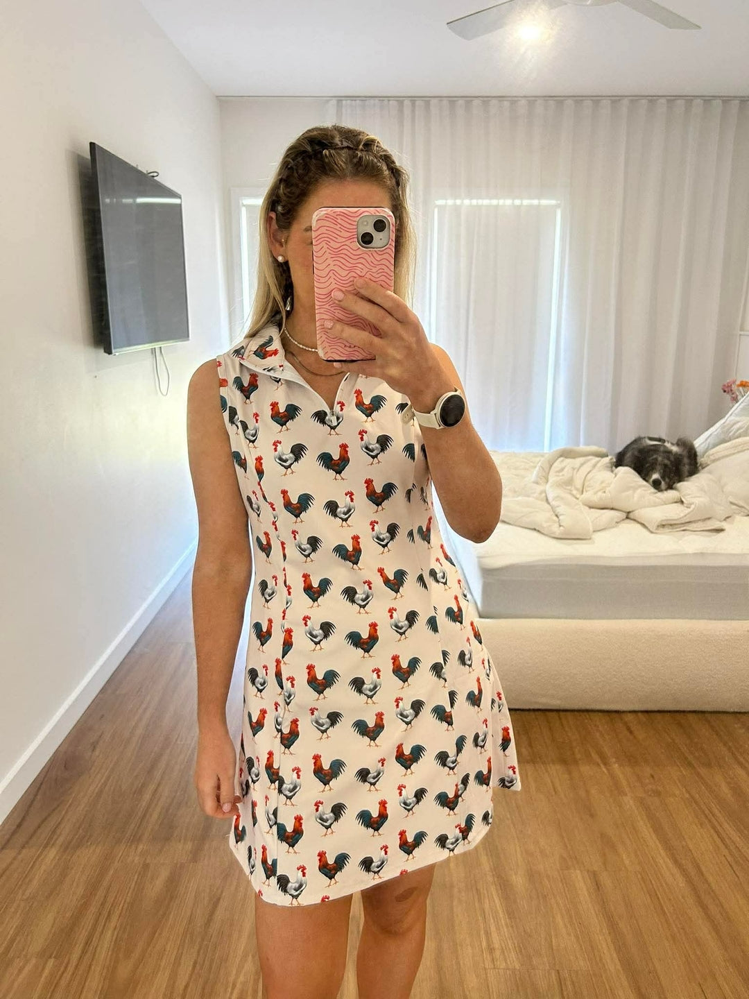 Mr Cocky Women's Golf Sleeveless Zipper Dresses with Built in Shorts