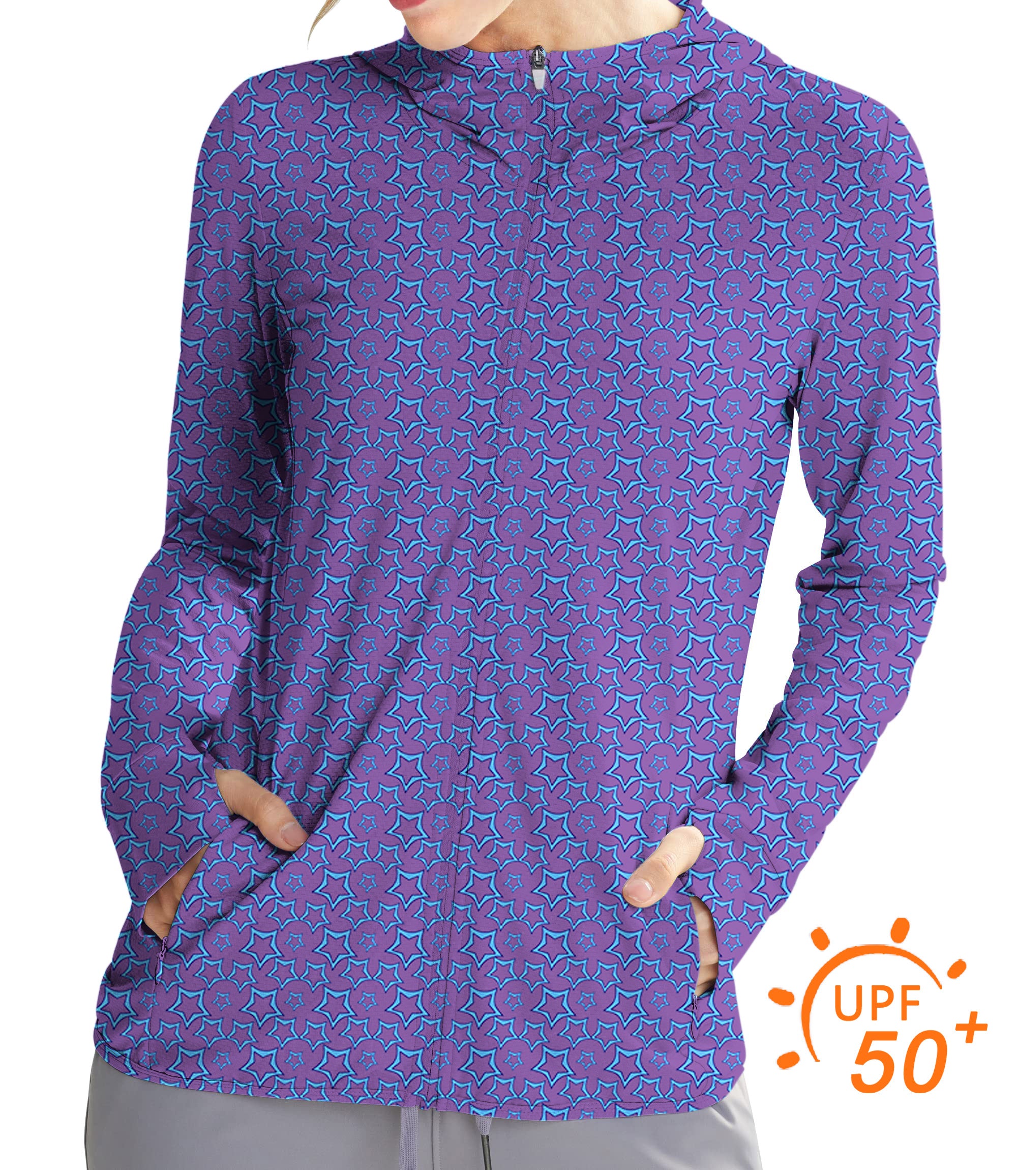 Women's Outdoor Blue Star Limited Edition Golf Sun Protection Slim Fit zip hoodies