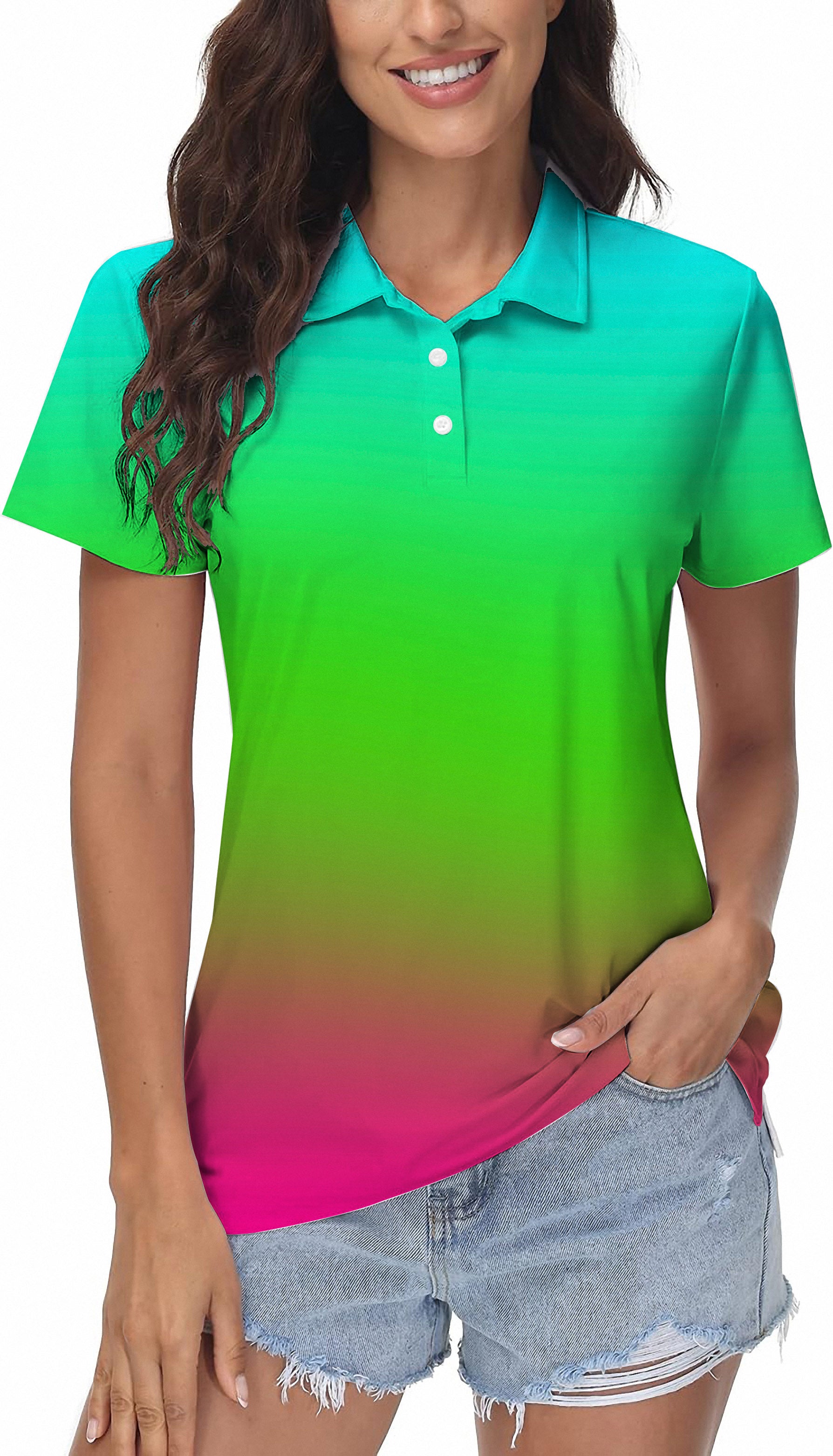 Women's Neon Gradients Golf Polo