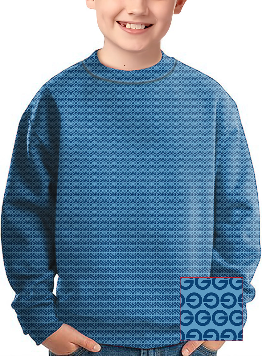 Blue G Crewneck Pullover Kids Ugly Sweater
