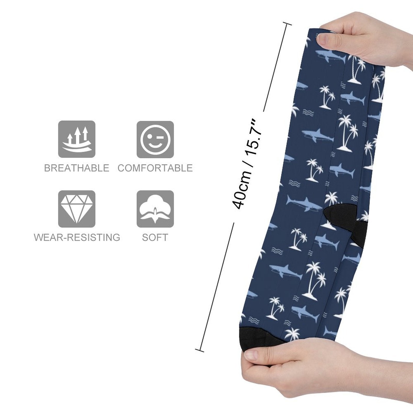 Shark Island Prined socks Gifts for Men Women