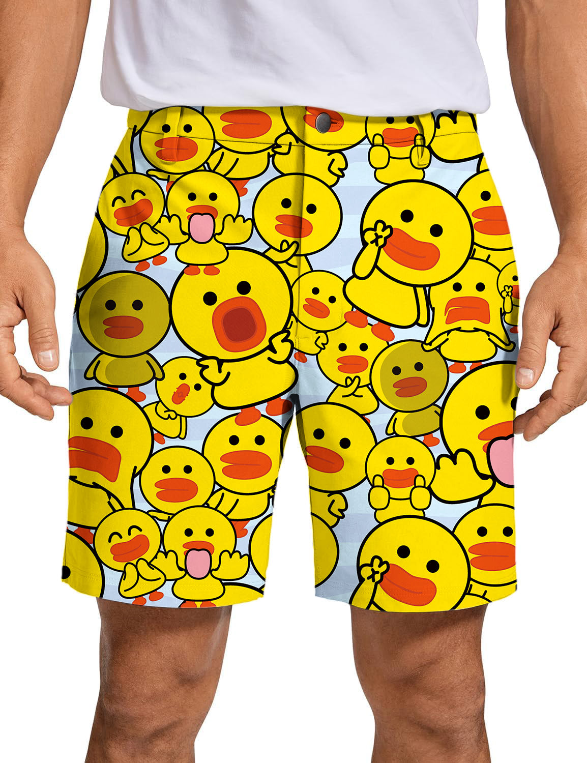 Men Yellow duck Golf Shorts