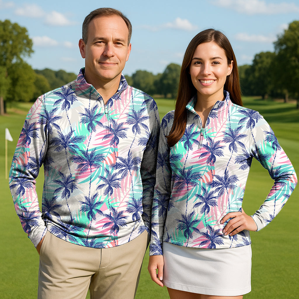 Cali Vibes Couple Golf Active 3/4 Zipper Top Long Sleeves