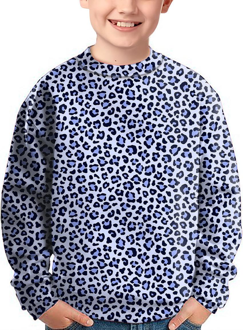 purple leopard print Crewneck Pullover Kids Ugly Sweater