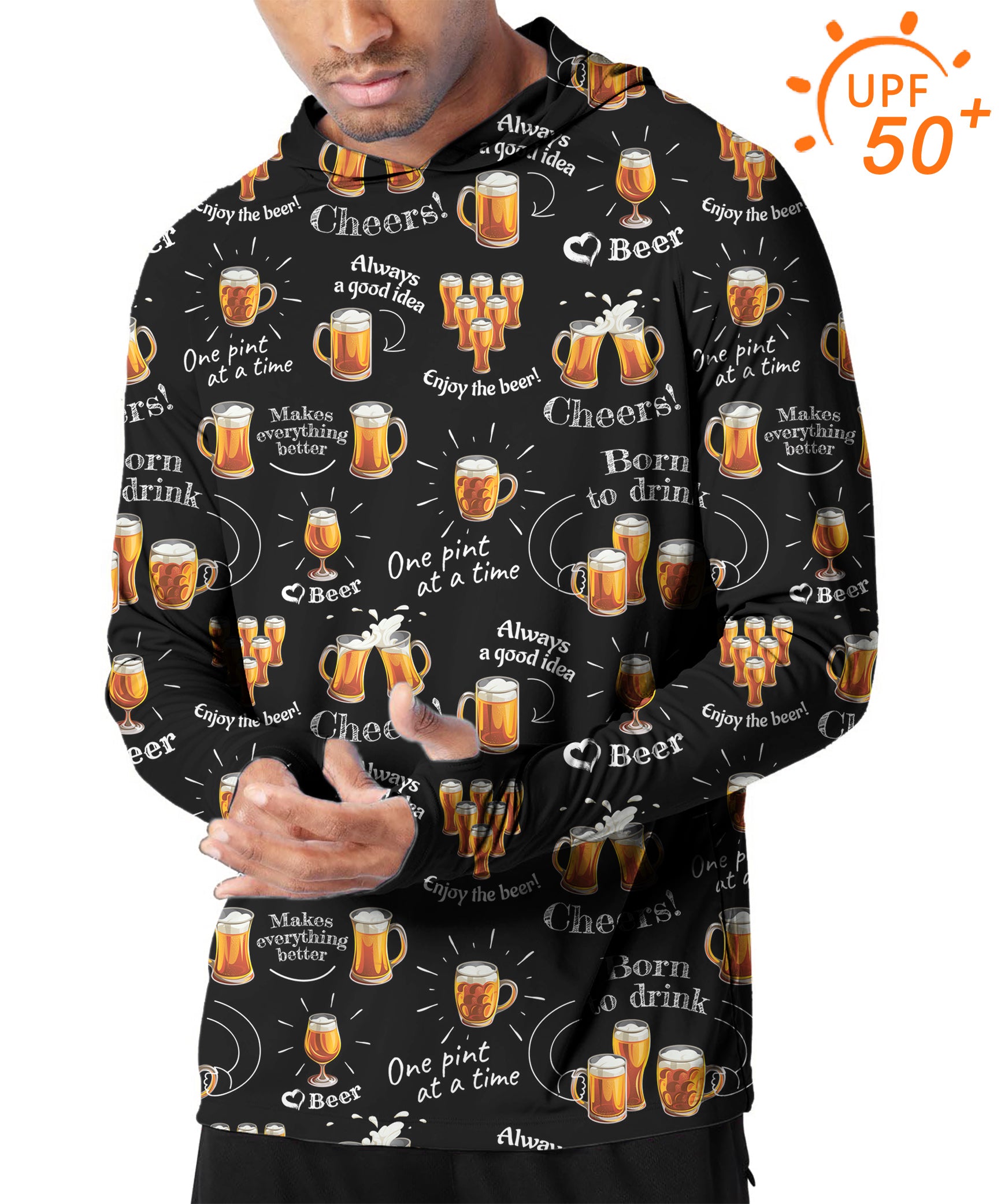 Men's Outdoor cheer beer Golf Sun Protection Slim Fit hoodies