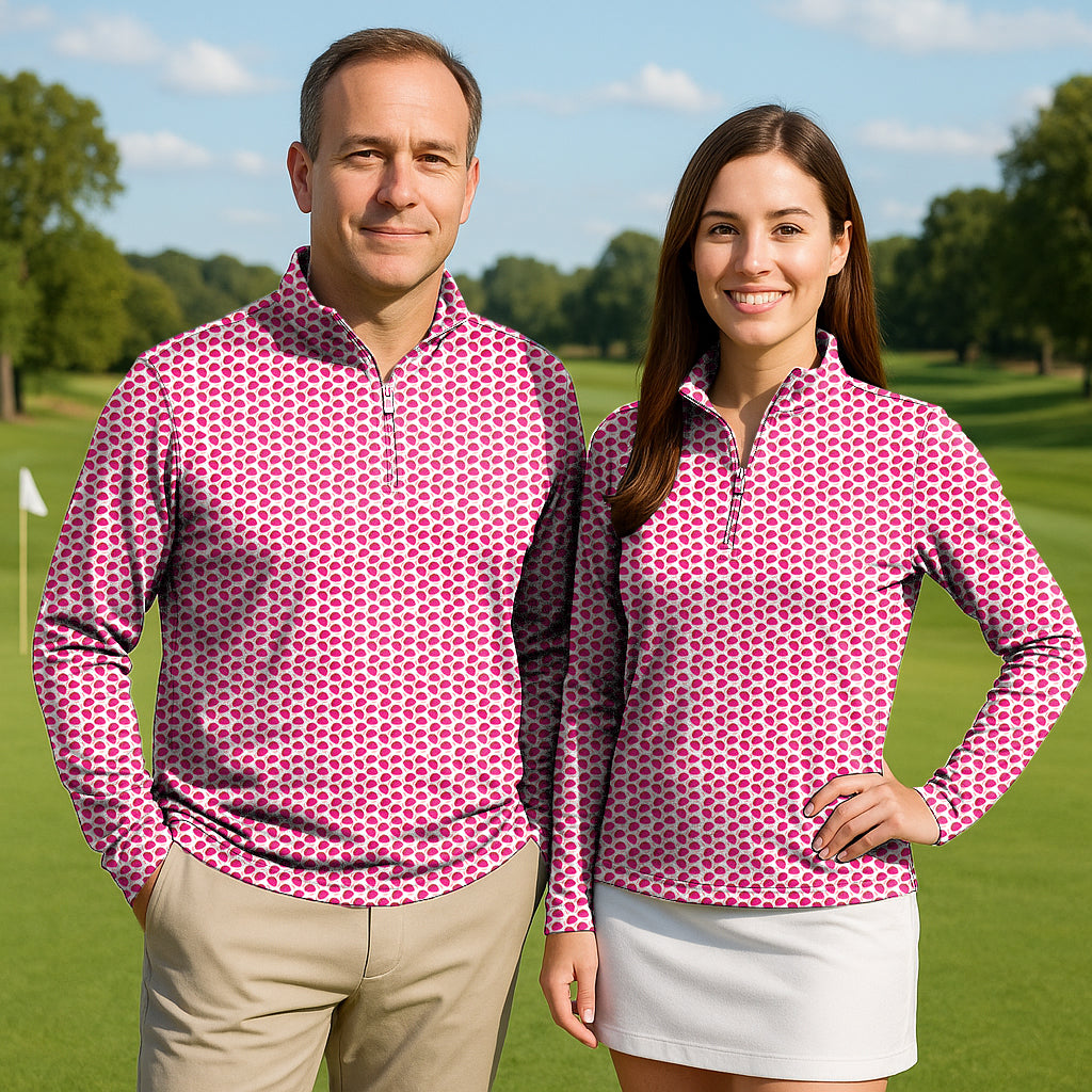 TACO TUESDAY Couple Golf Active 3/4 Zip Top Long Sleeves