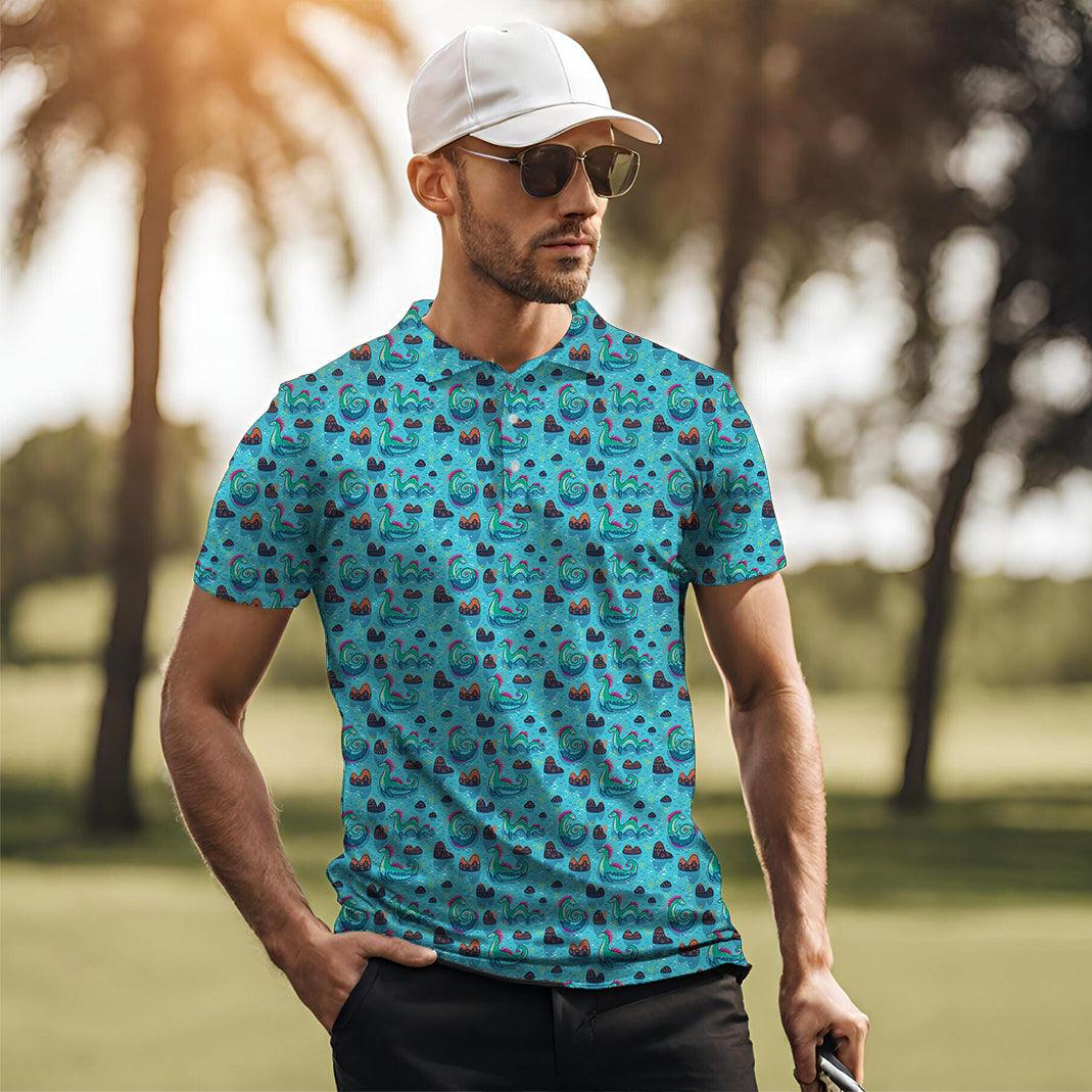 Men's Loch Ness Monster golf polo