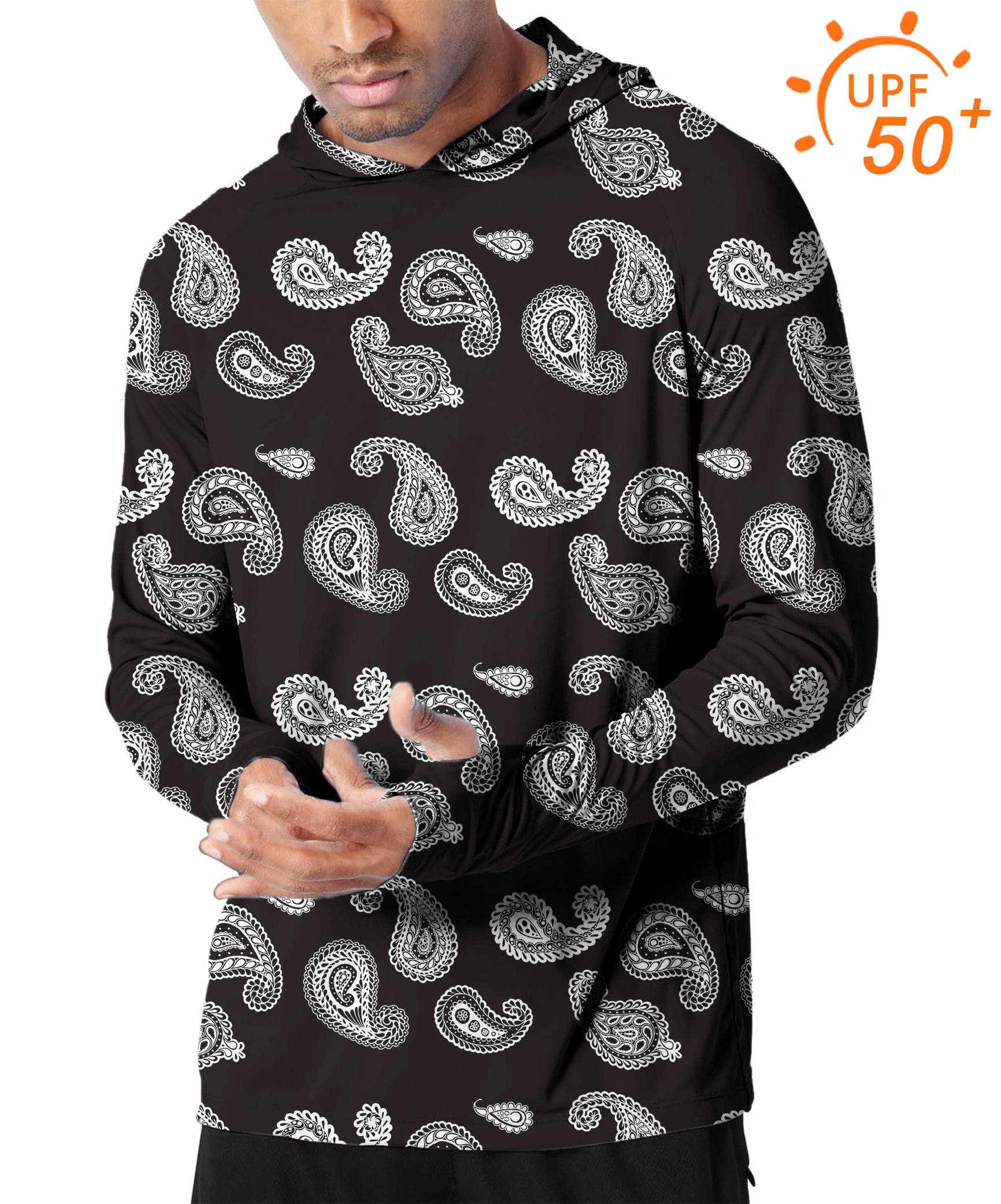 Men's Outdoor Black Bandana Golf Sun Protection Slim Fit hoodies