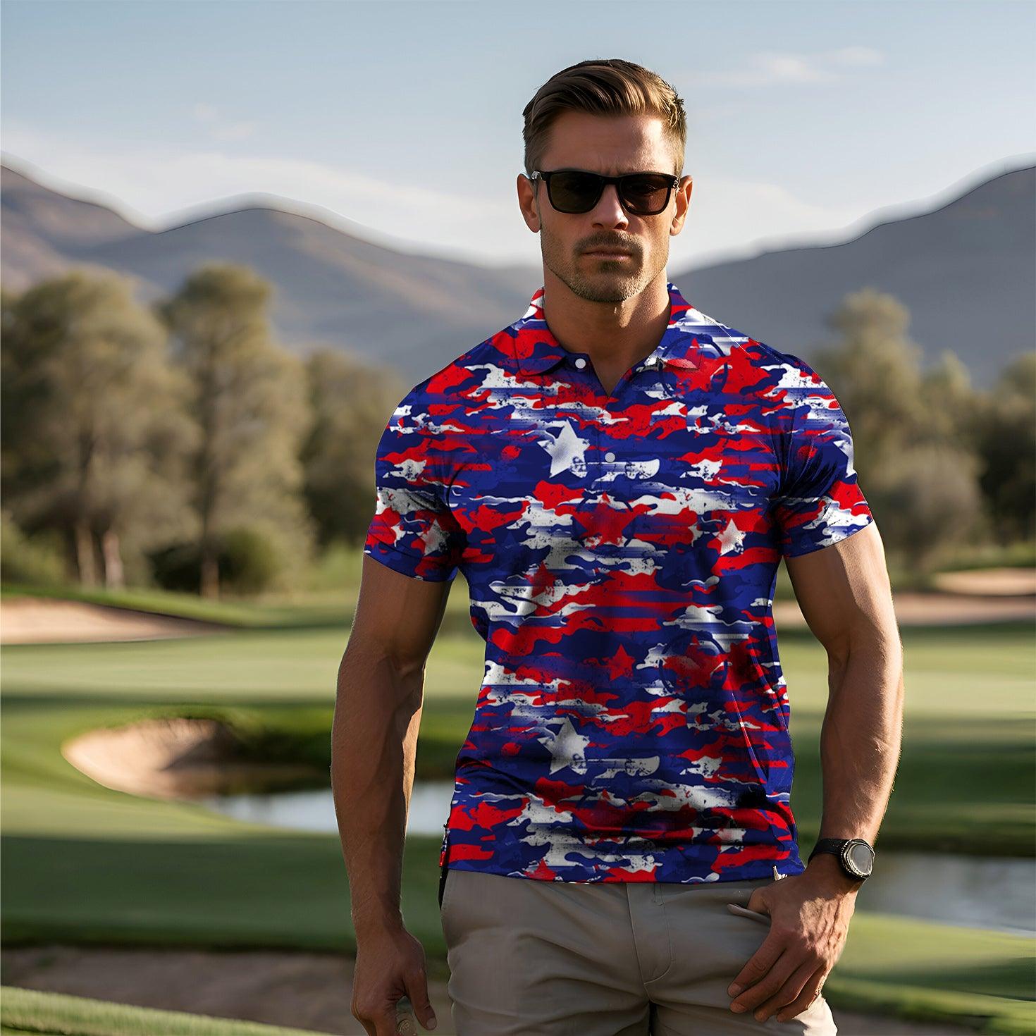 Men's USA camo golf polo