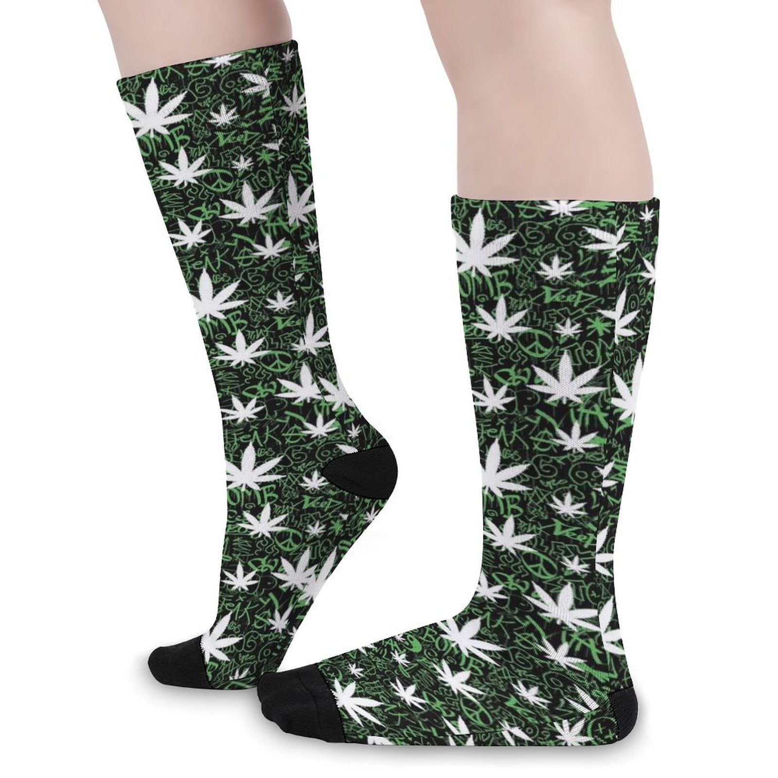 Leafy Grafitti Prined socks Gifts for Men Women