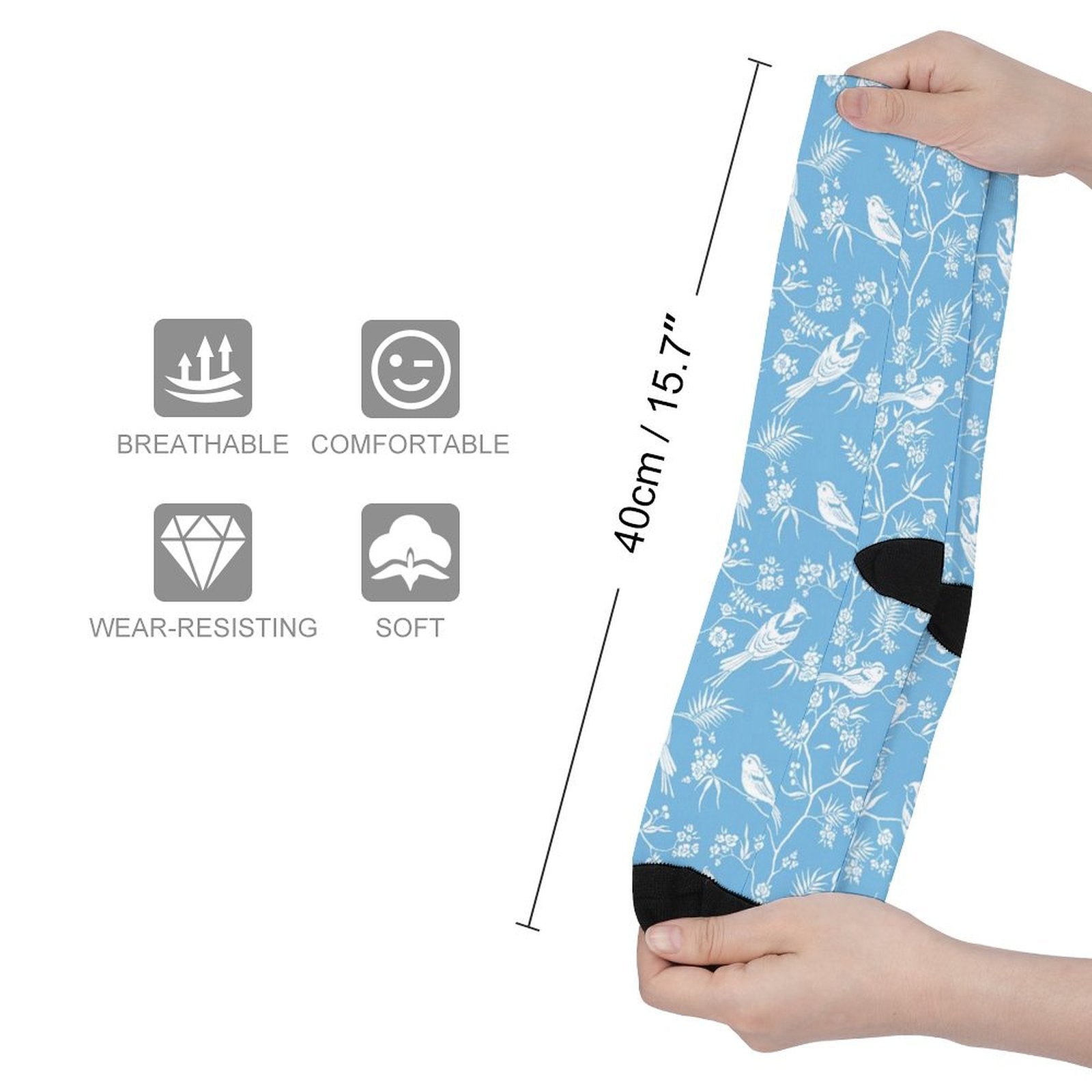 Blooming Branches Trees and Birds Prined socks Gifts for Men Women