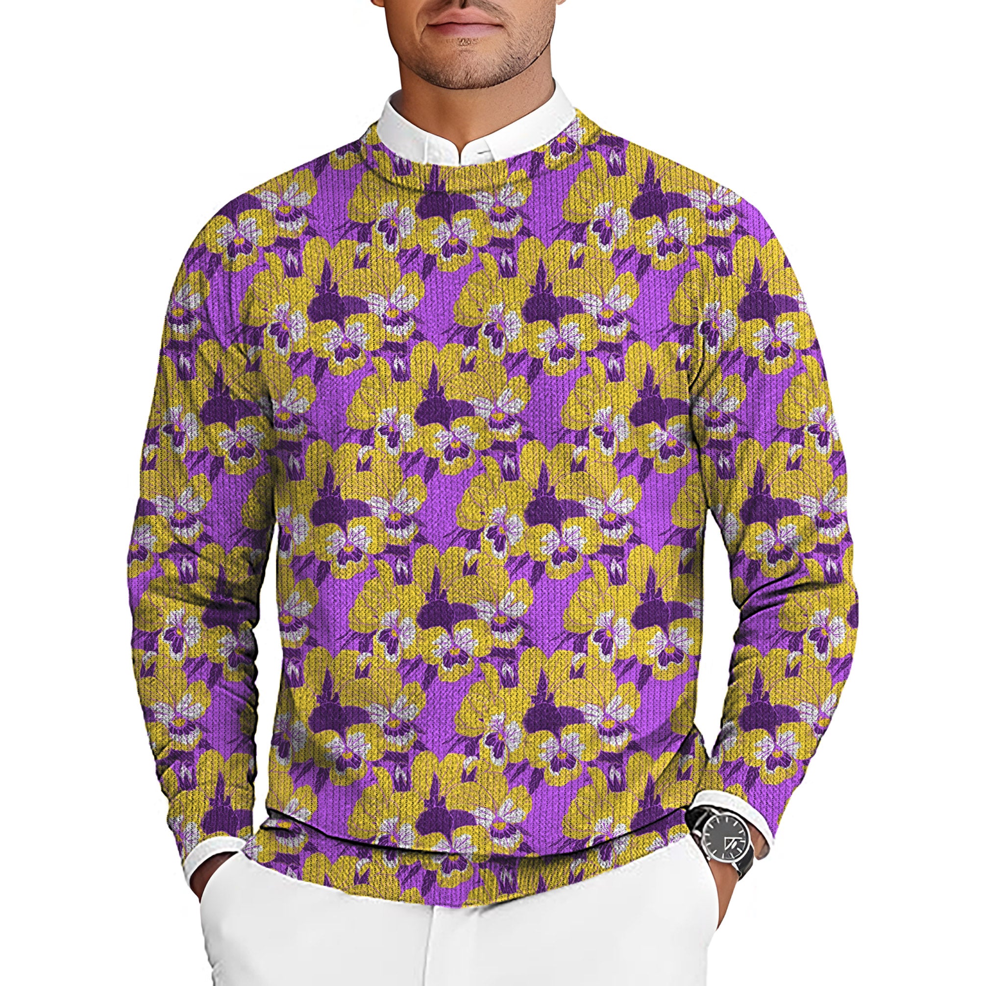 Hawaiian Time Men's Golf Crewneck Pullover Sweaters Ugly Sweater