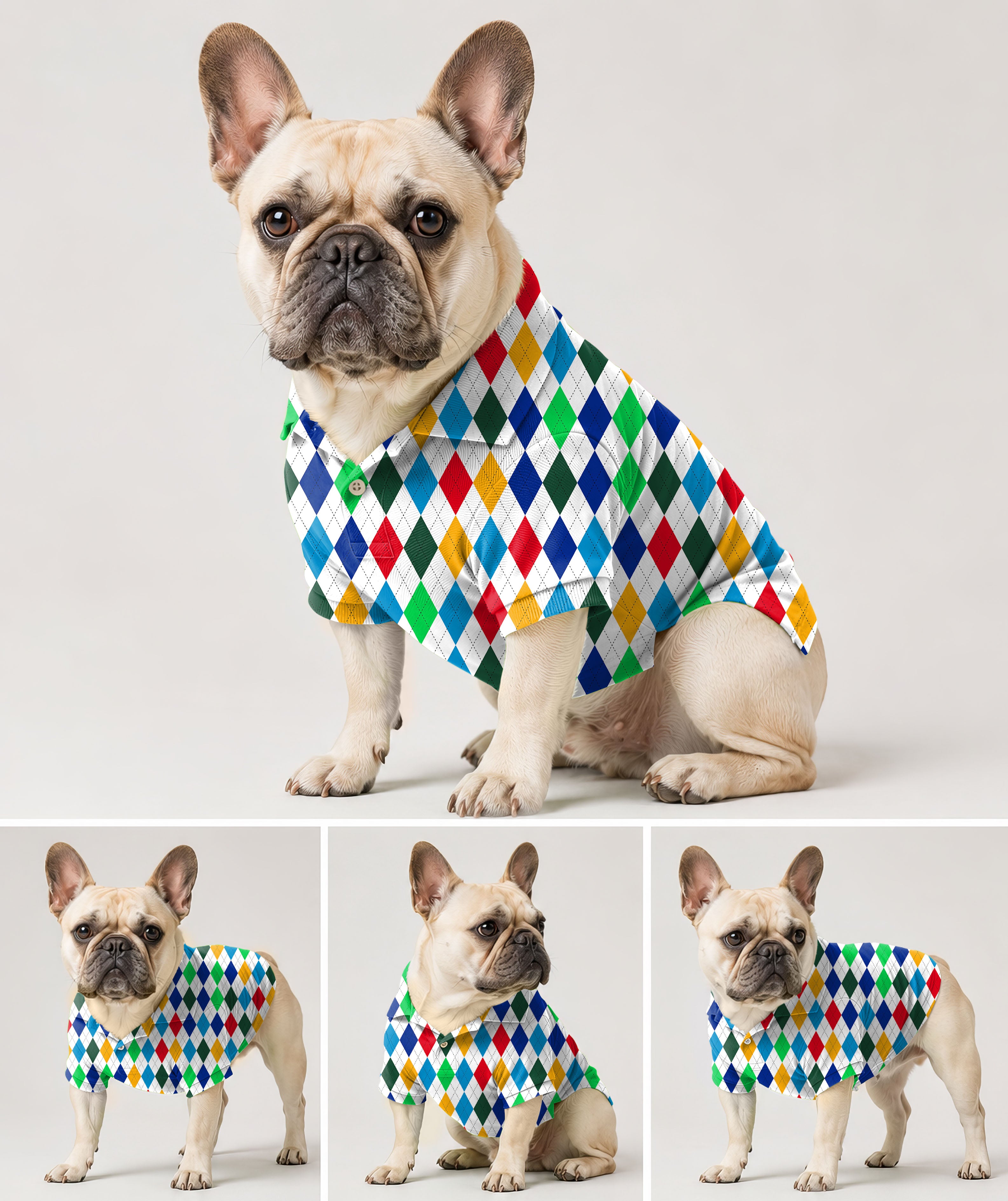 Dog's Argyle Colorful Polo