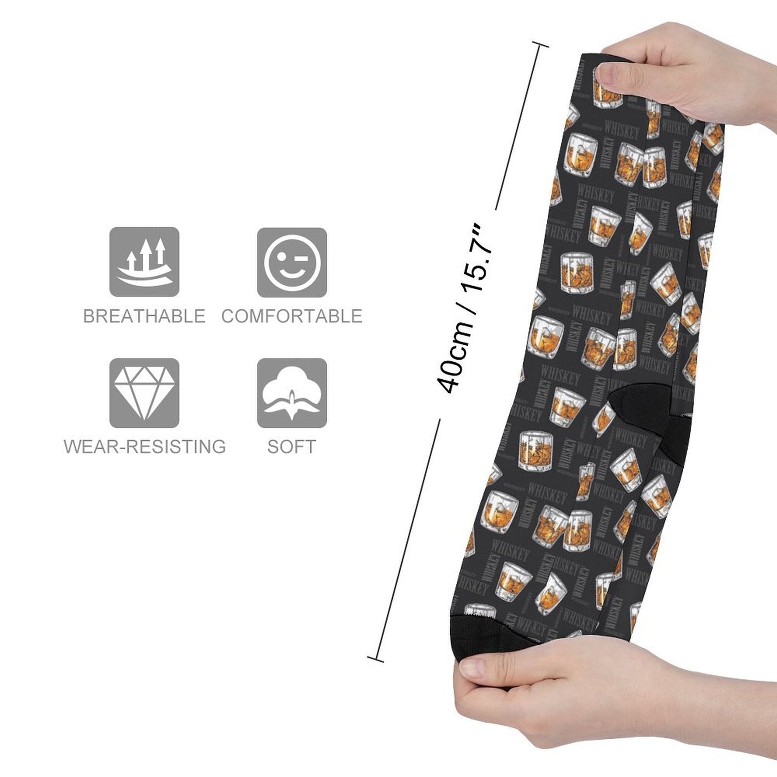 Whiskey Prined socks Gifts for Men Women