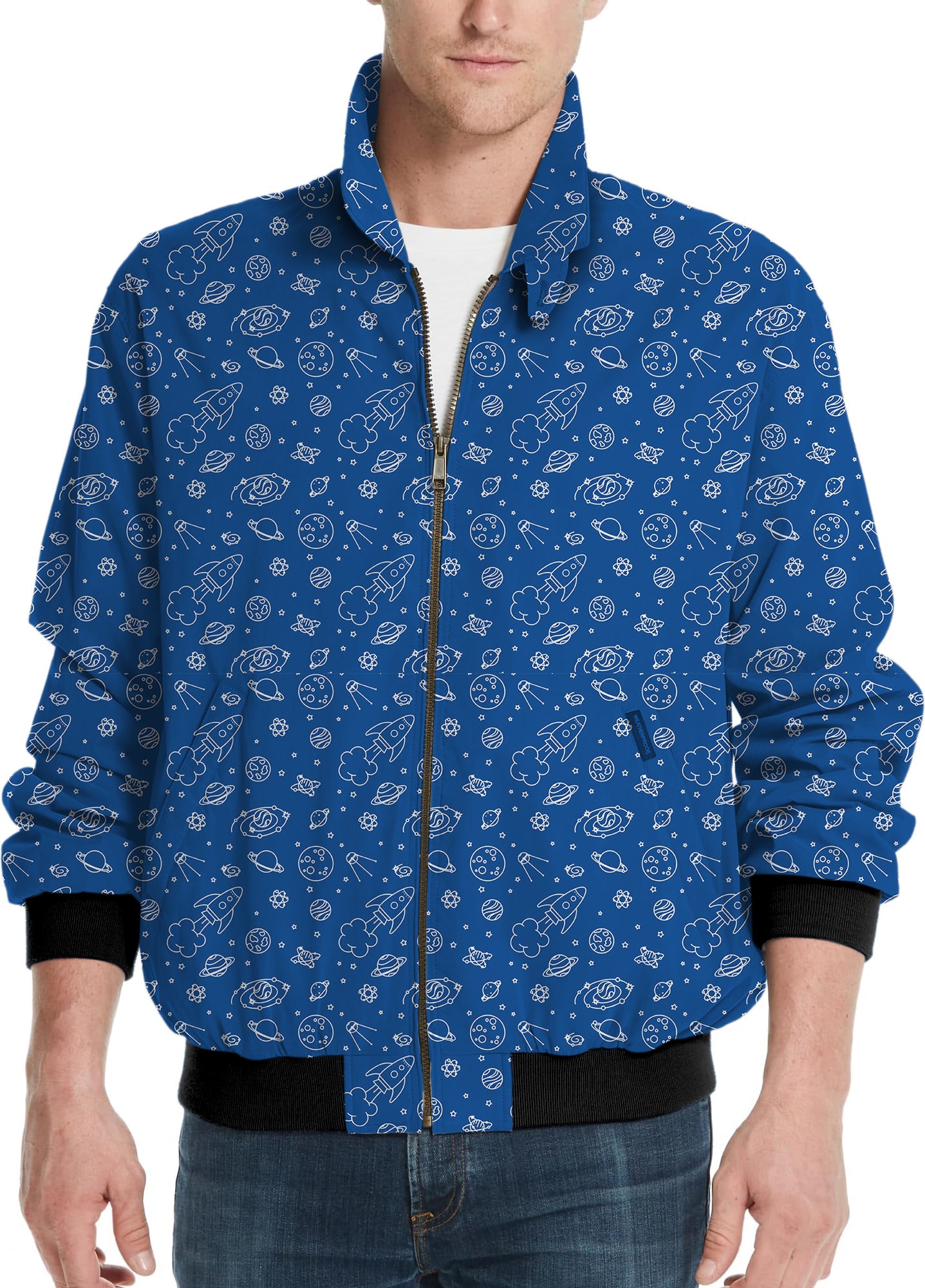 Space Out-Men's Golf Waffle Zipper Pullover