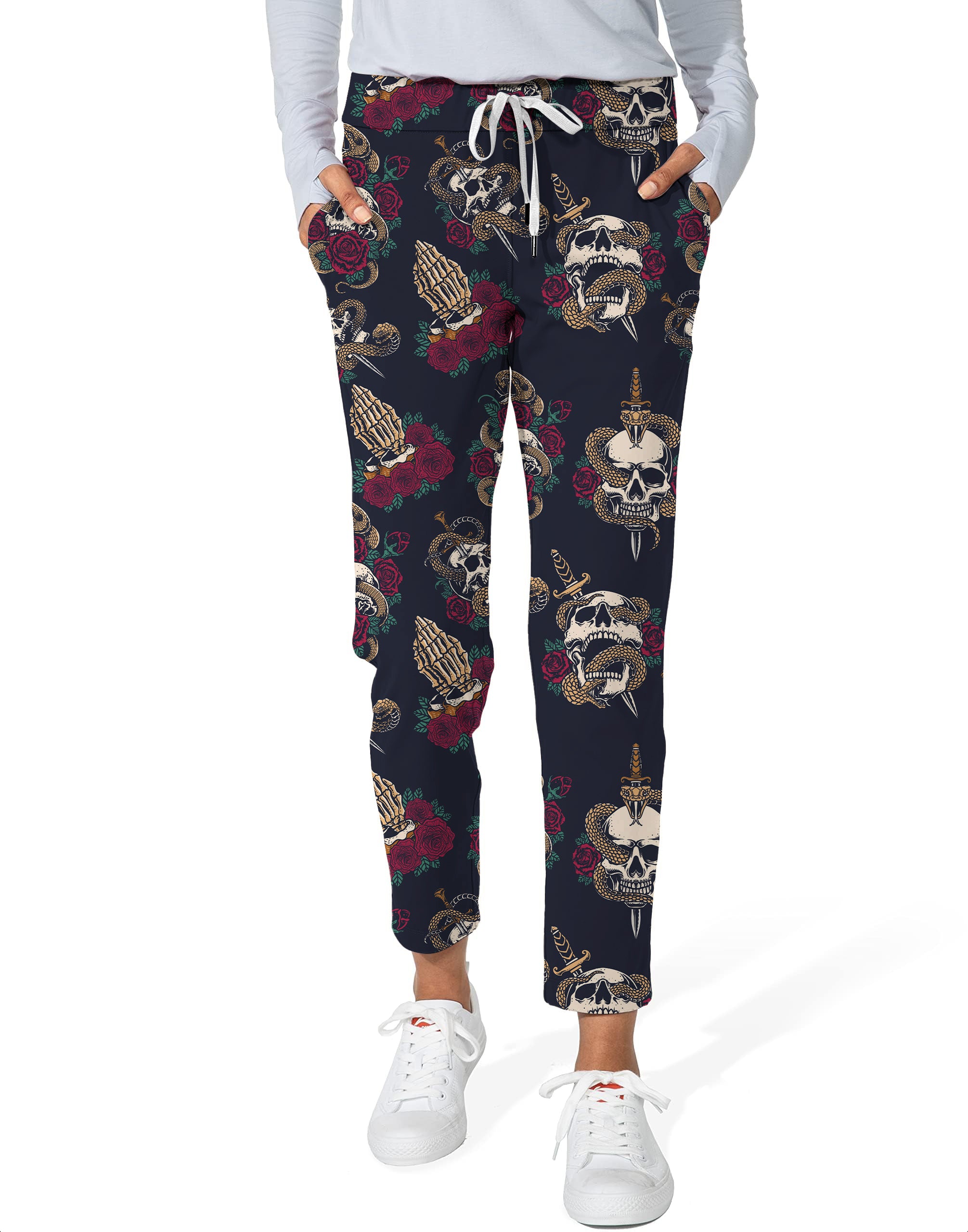 Halloween Snake Skeleton Women's 7/8 Stretch Ankle Golf Pants