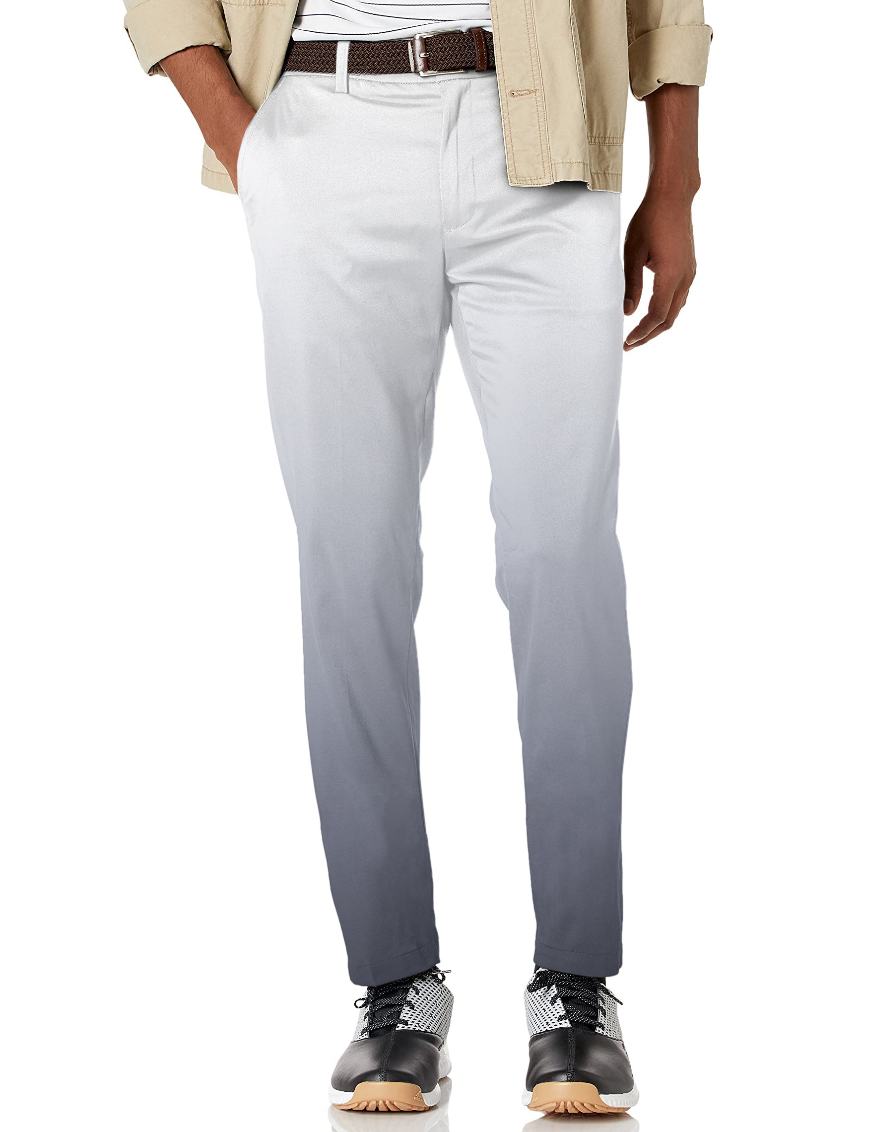 Men's Black And White Gradient Stretch Golf Pants