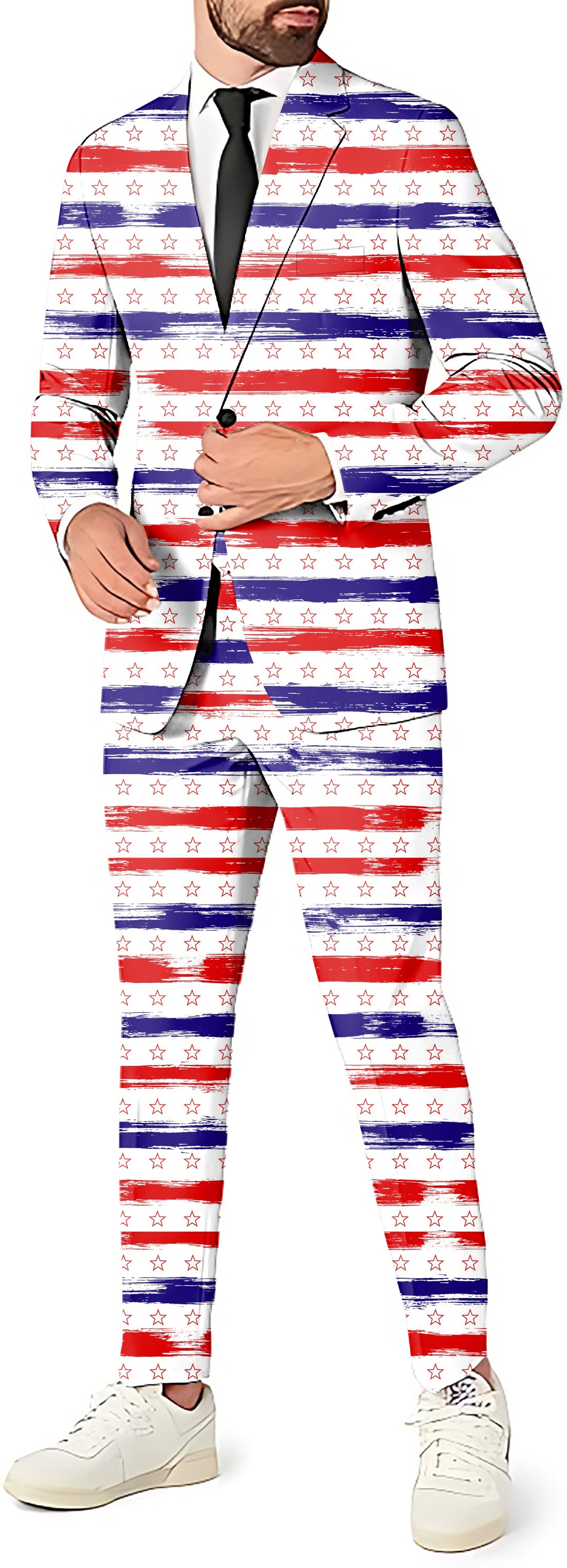 Stars & Stripes Men's Party Costumes-Theme Party 2 or 3pcs Suit set-Blazer Pants & Vest